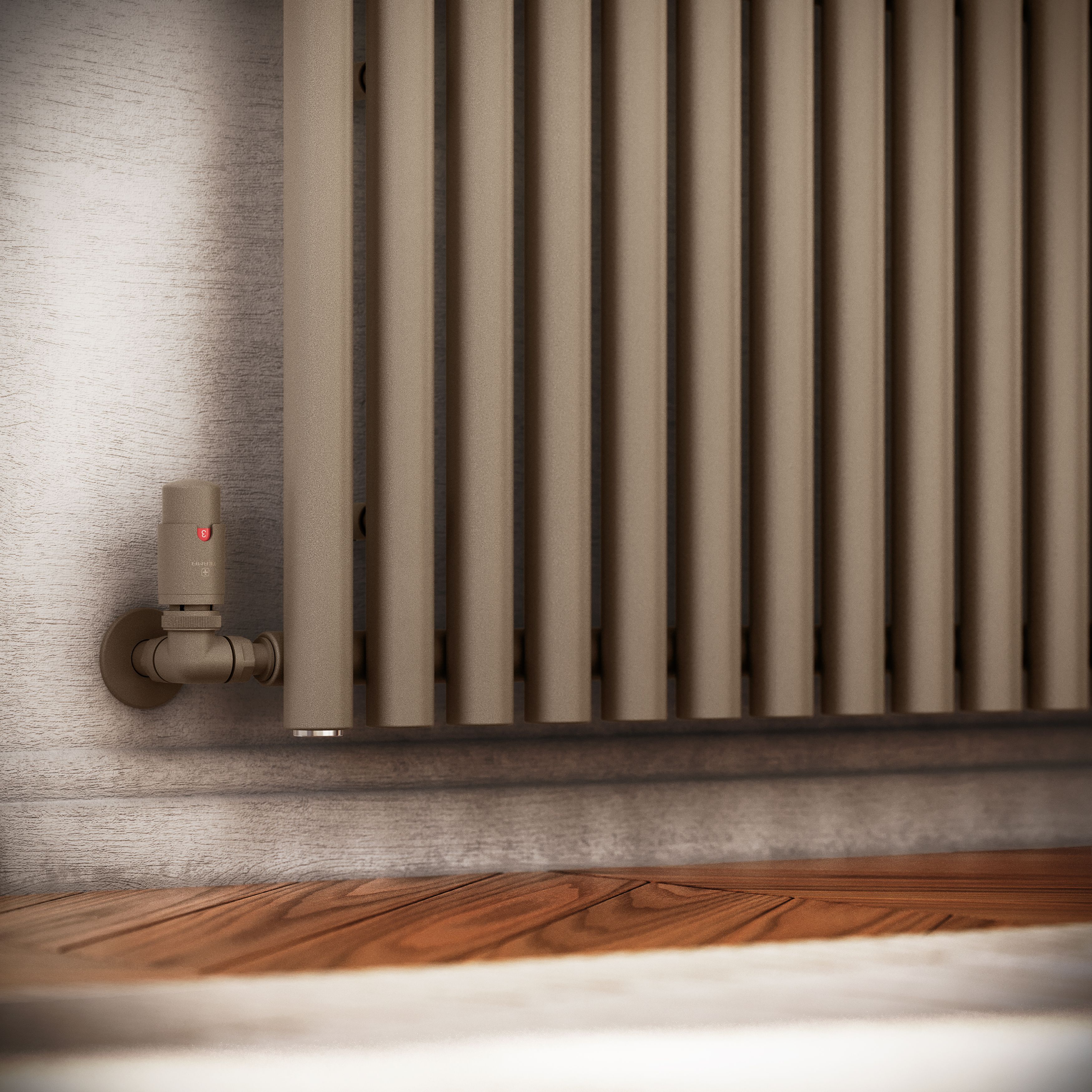 Terma Rolo Room Brown Hydronic Horizontal Designer 3399BTU Radiator, (W)1470mm x (H)500mm
