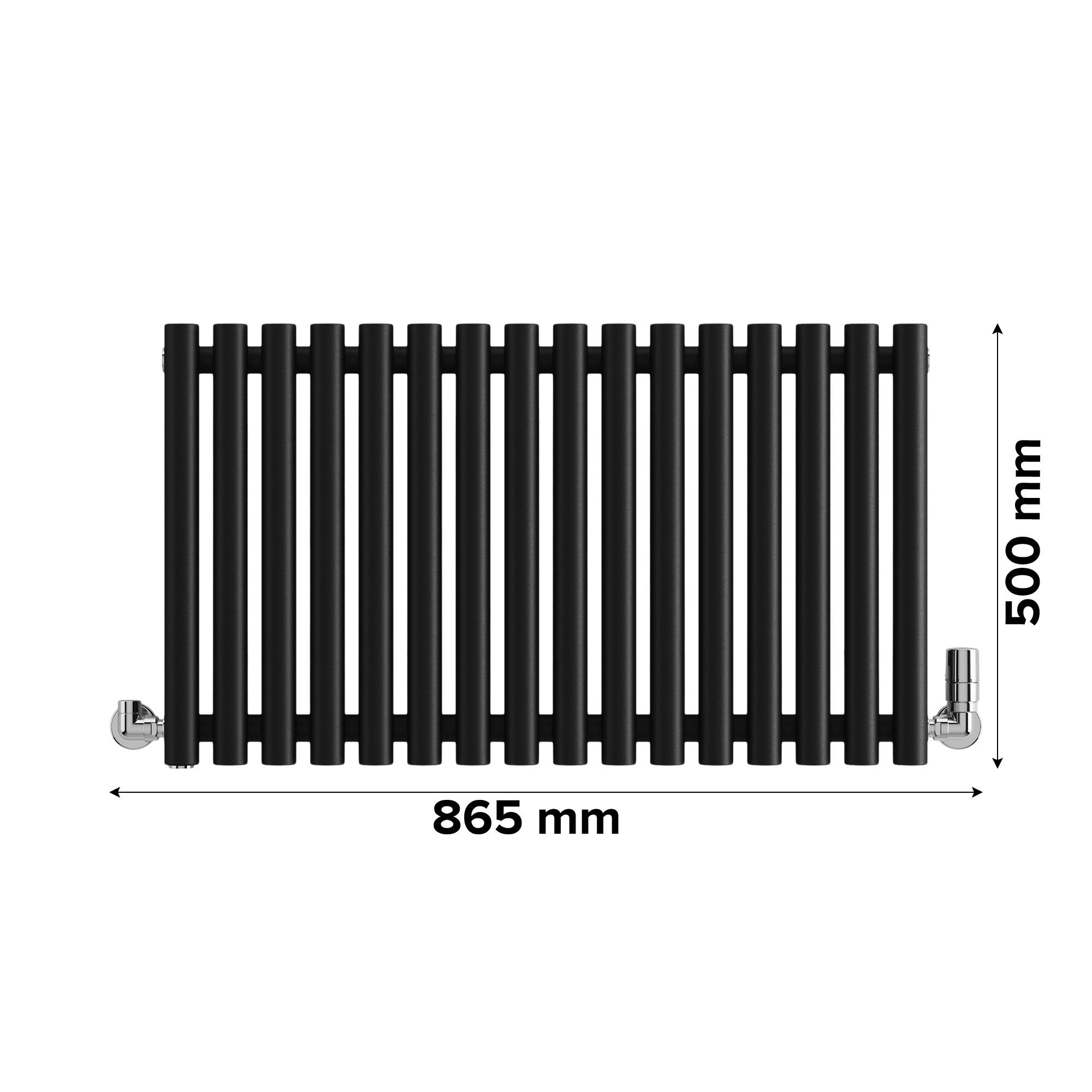 Terma Rolo Room Matt black Horizontal Designer Radiator, (W)865mm x (H)500mm
