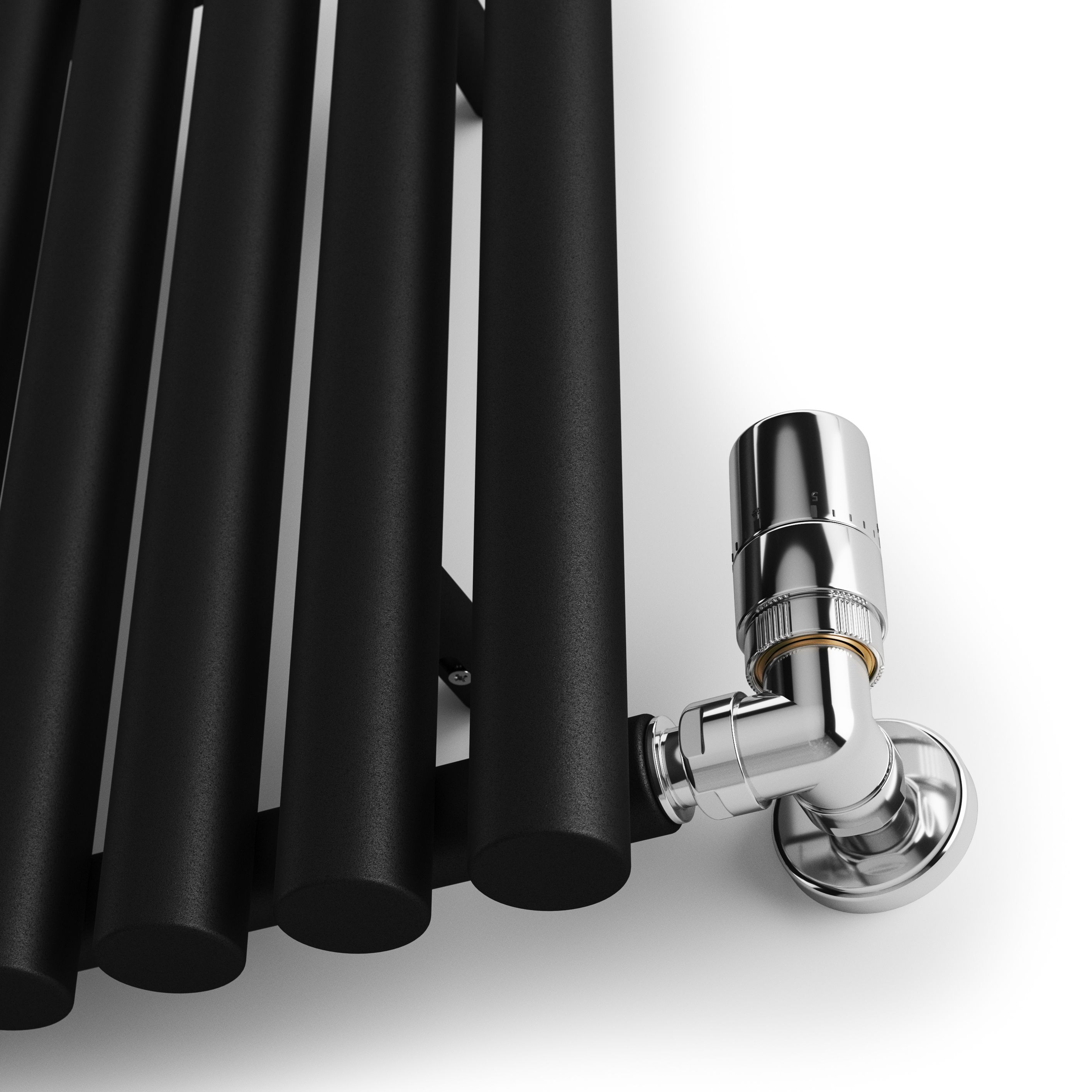 Terma Rolo Room Matt black Horizontal Designer Radiator, (W)865mm x (H)500mm