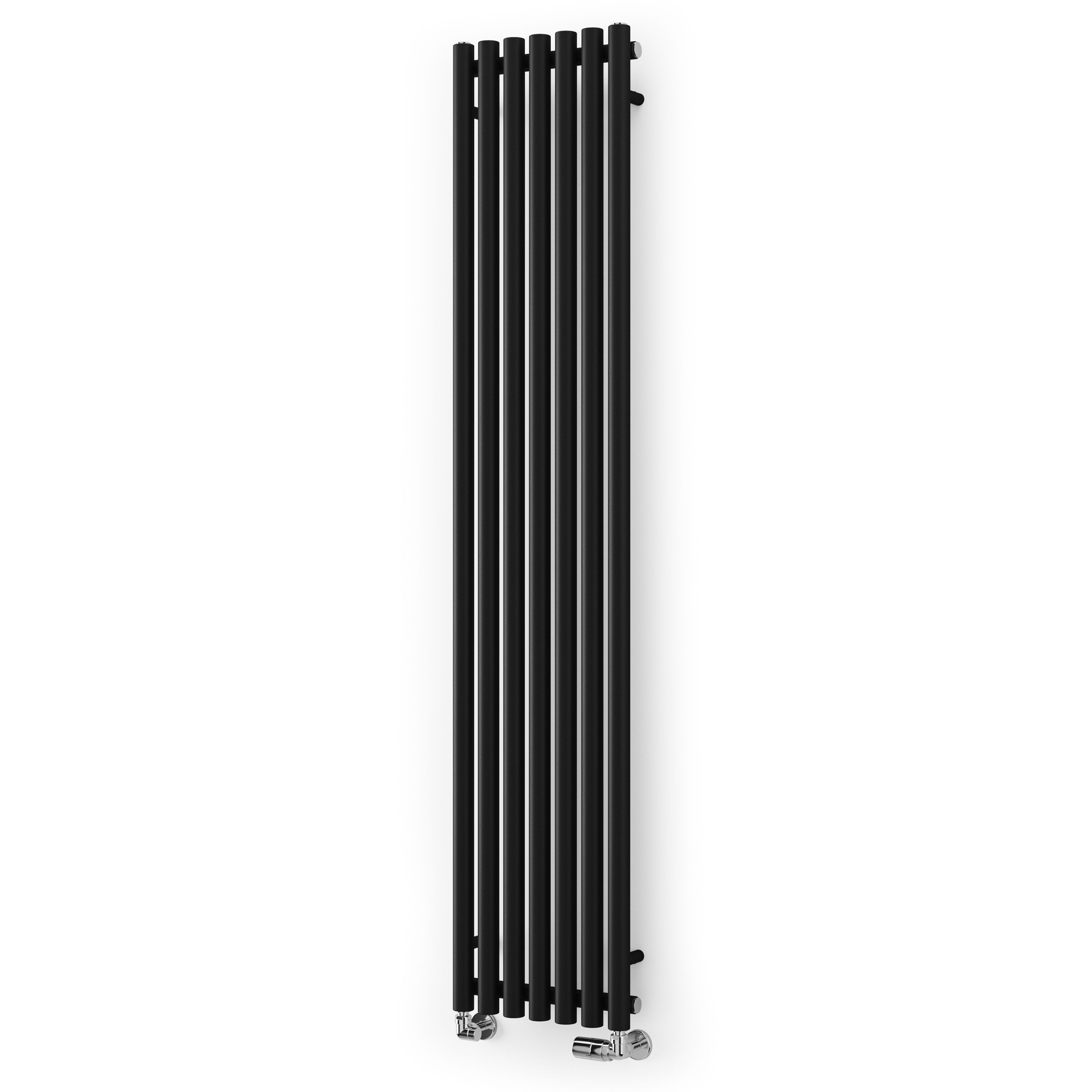 Terma Rolo Room Matt black Horizontal or vertical Designer Radiator, (W)370mm x (H)1800mm