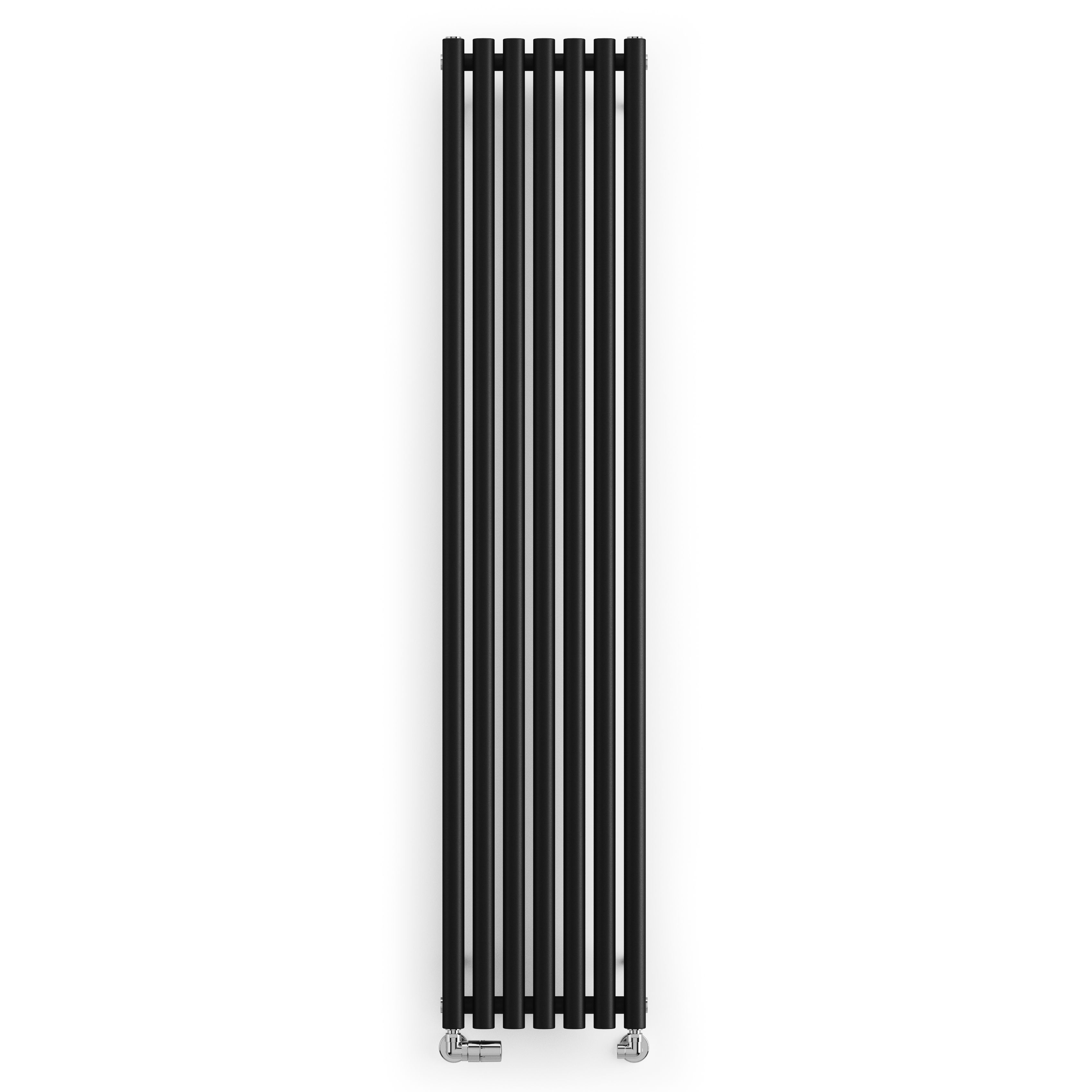 Terma Rolo Room Matt black Horizontal or vertical Designer Radiator, (W)370mm x (H)1800mm