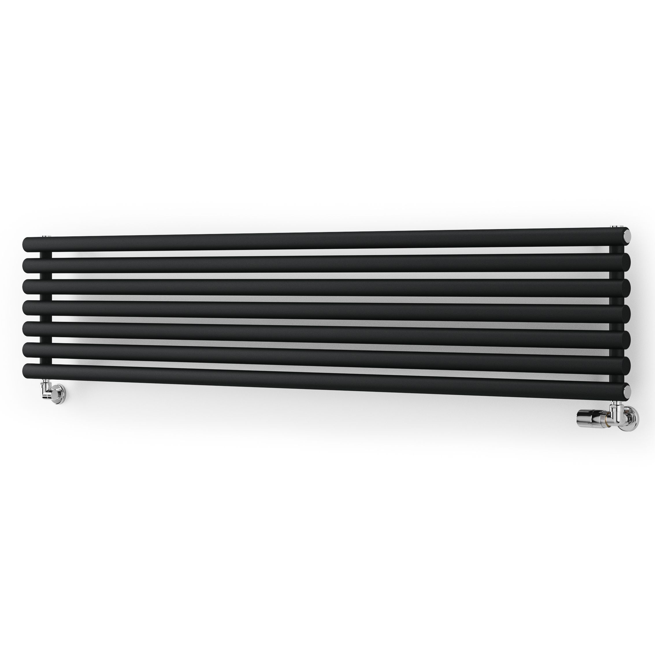 Terma Rolo Room Matt black Horizontal or vertical Designer Radiator, (W)370mm x (H)1800mm