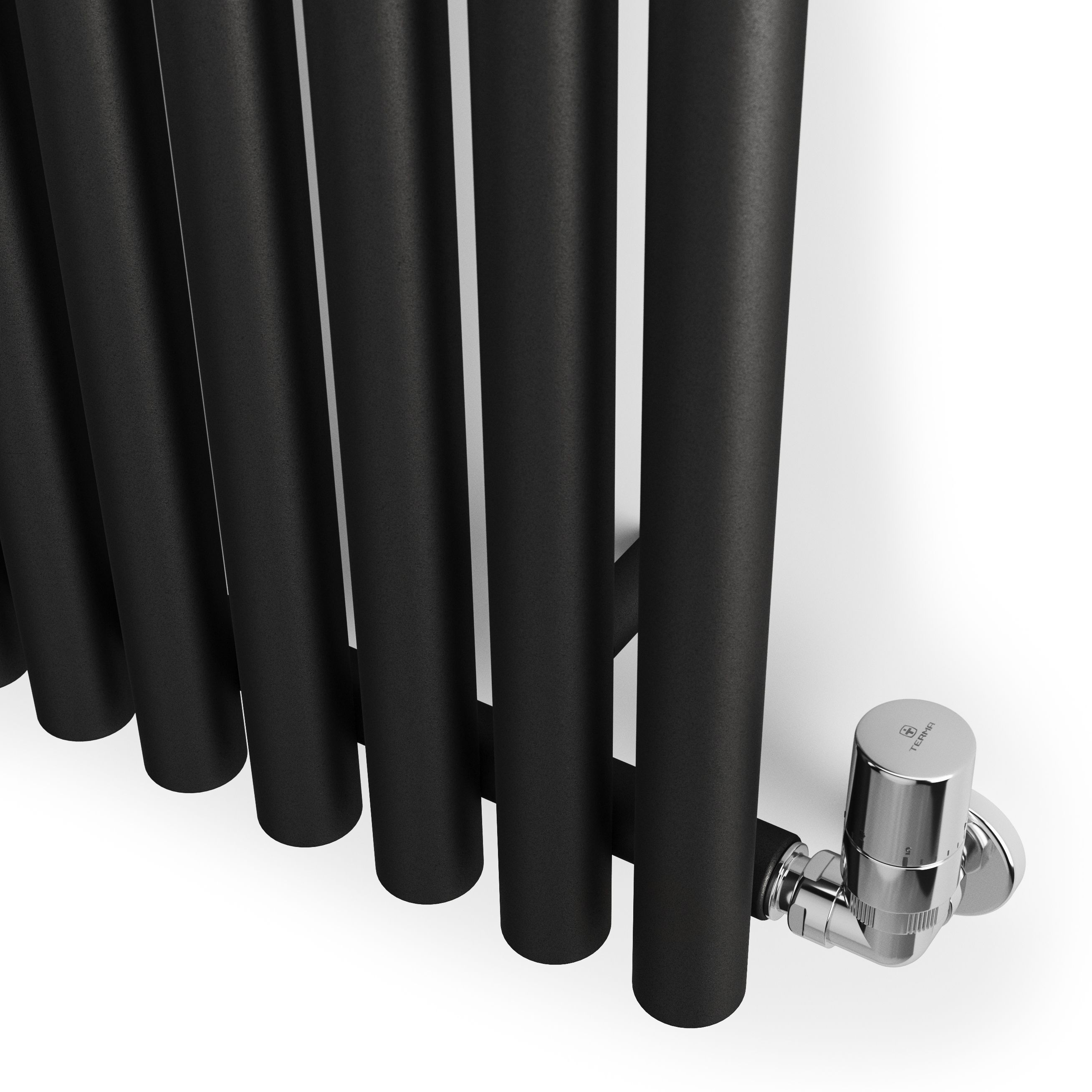Terma Rolo Room Matt black Horizontal or vertical Designer Radiator, (W)480mm x (H)1800mm