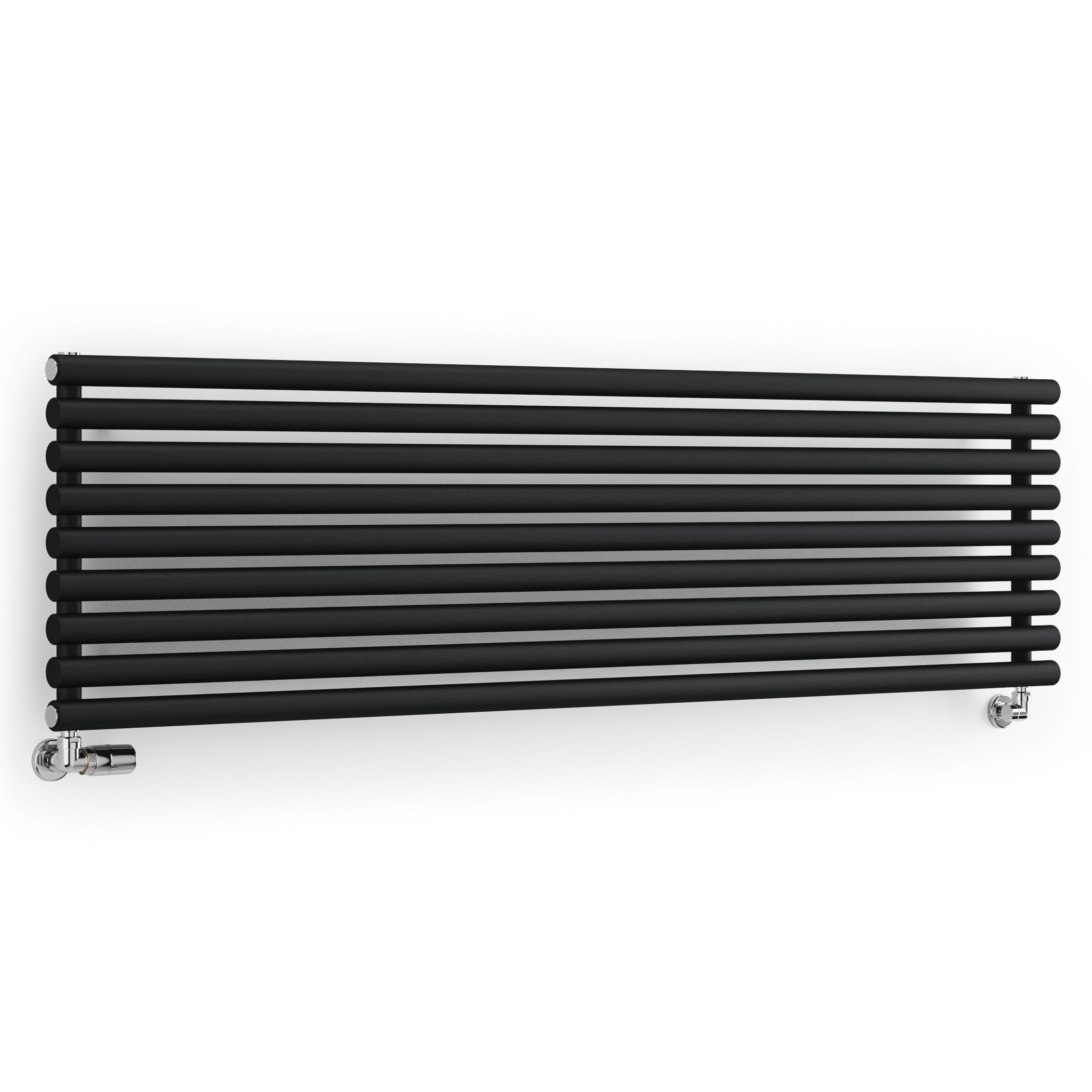 Terma Rolo Room Matt black Horizontal or vertical Designer Radiator, (W)480mm x (H)1800mm