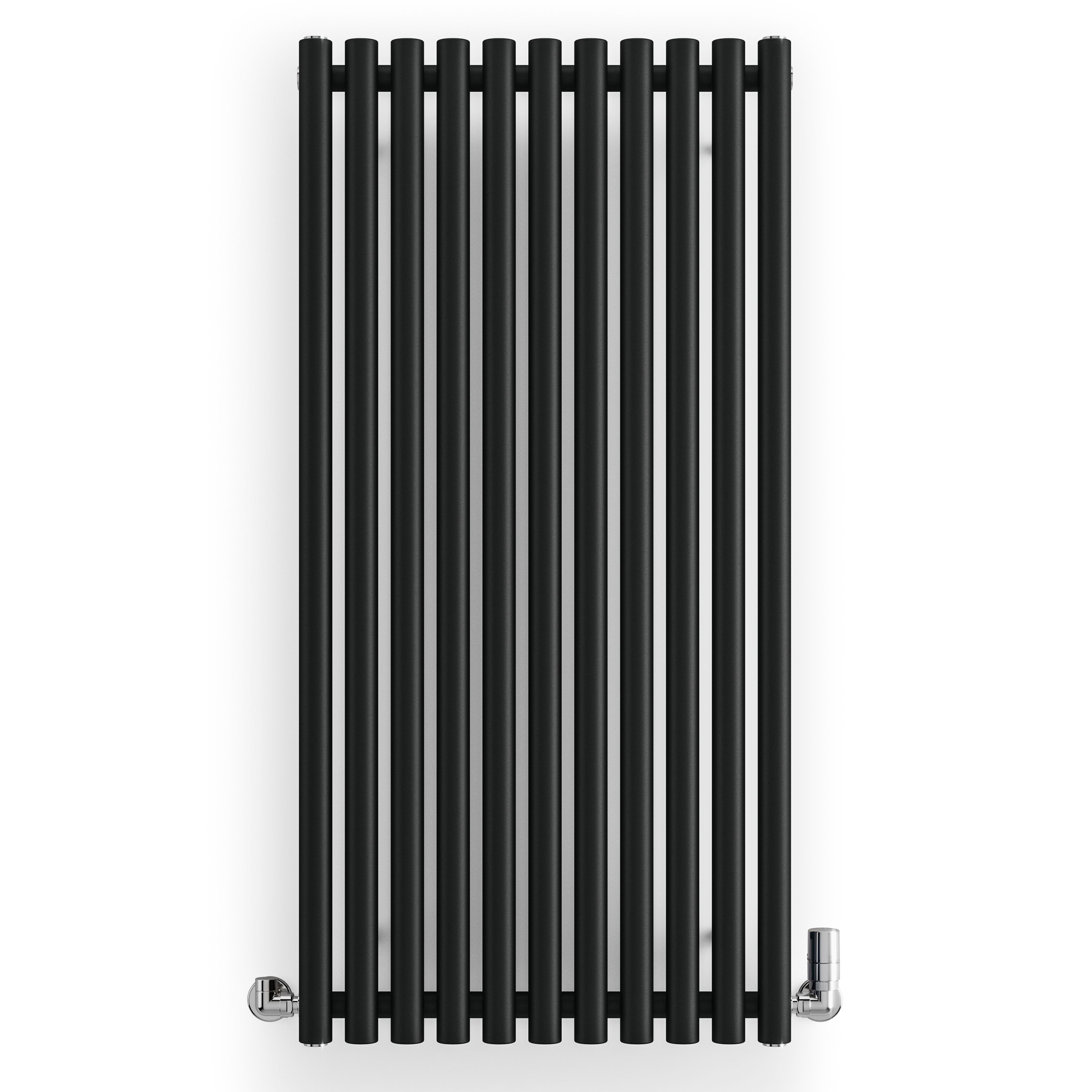 Terma Rolo Room Matt black Horizontal or vertical Designer Radiator, (W)590mm x (H)1200mm