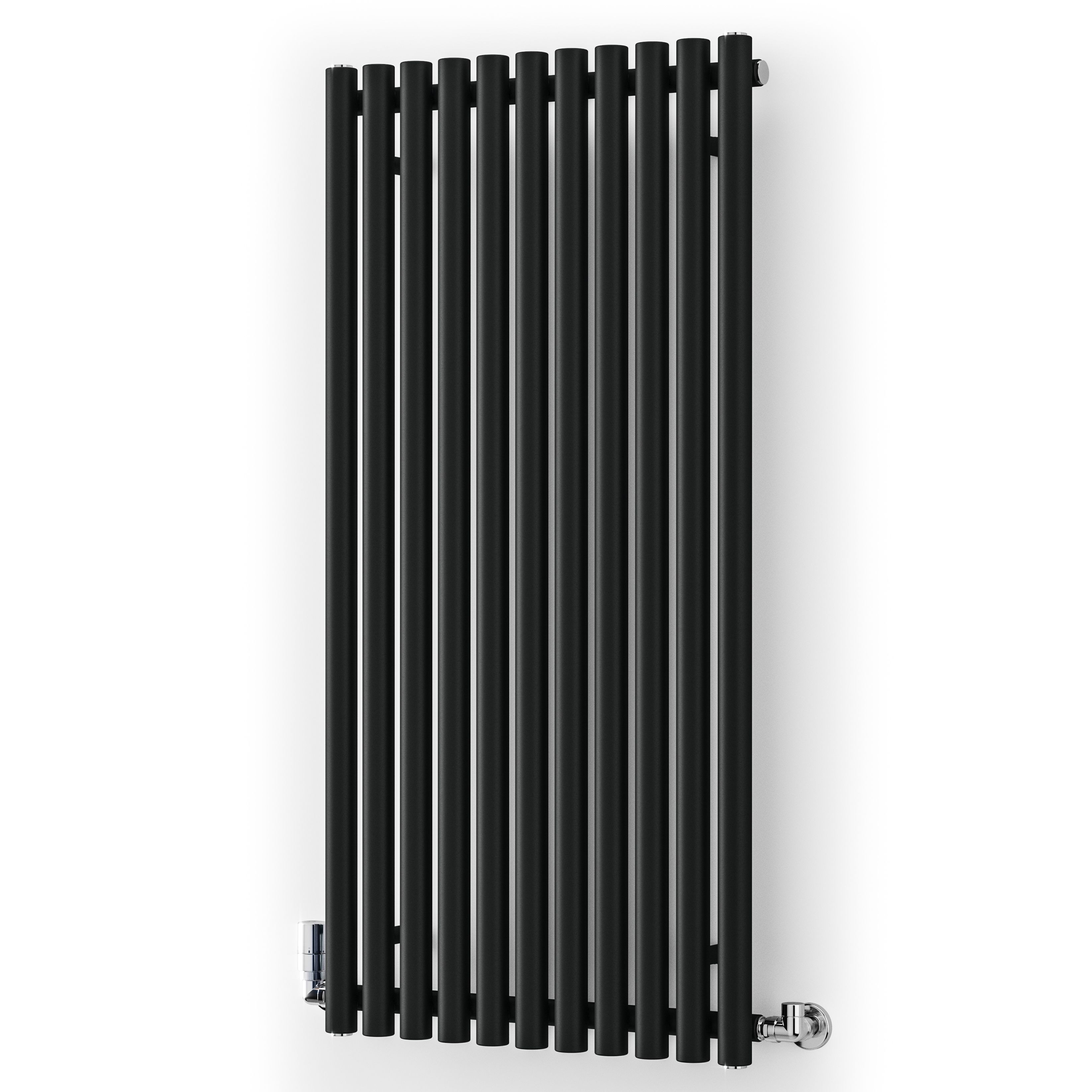 Terma Rolo Room Matt black Horizontal or vertical Designer Radiator, (W)590mm x (H)1200mm