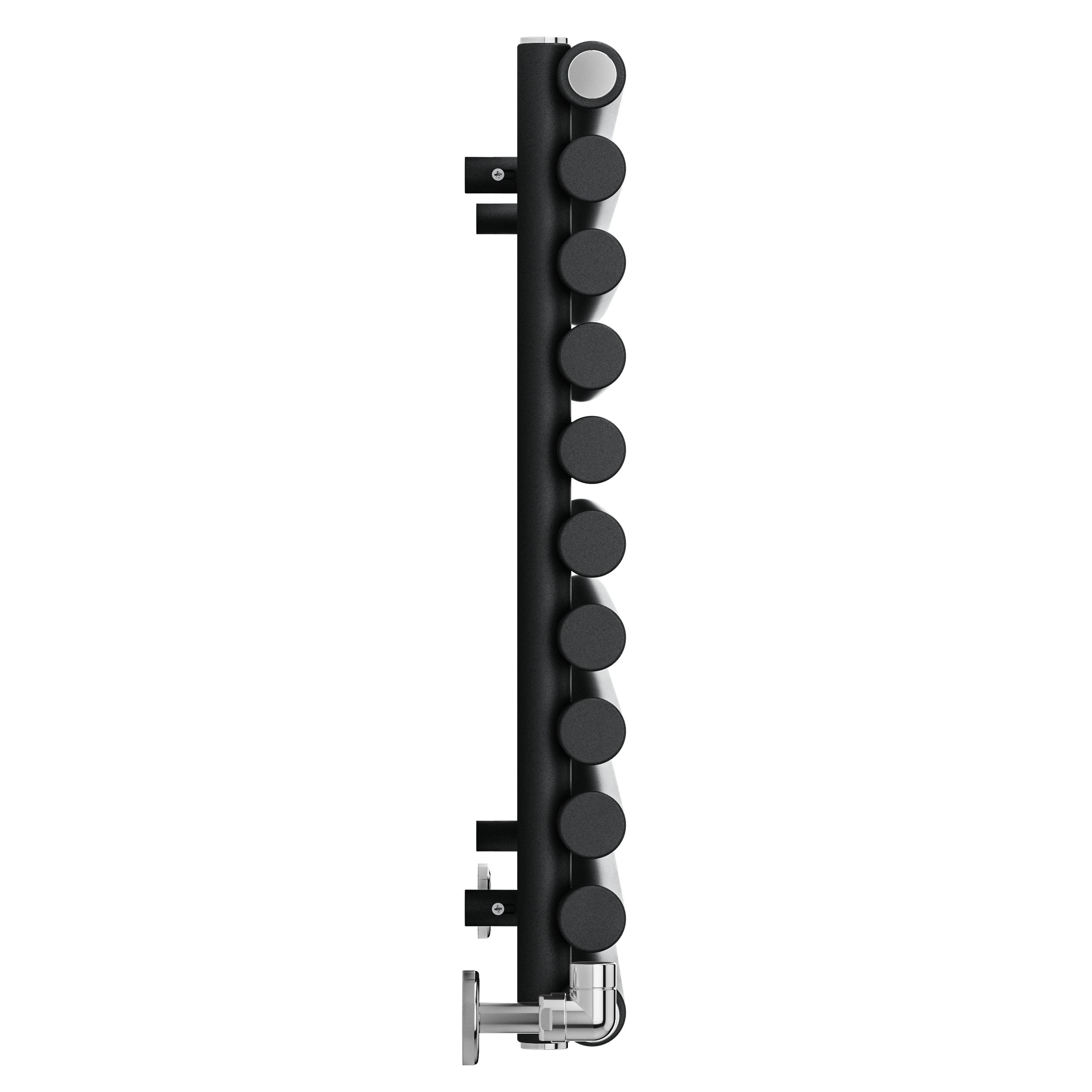 Terma Rolo Room Matt black Horizontal or vertical Designer Radiator, (W)590mm x (H)1200mm