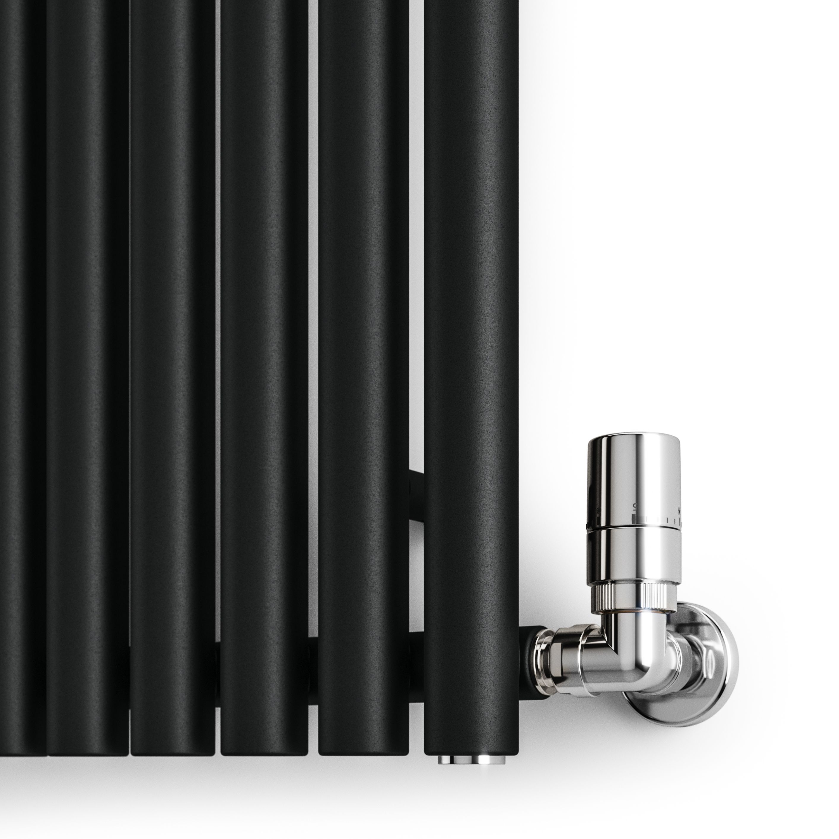 Terma Rolo Room Matt black Horizontal or vertical Designer Radiator, (W)590mm x (H)1200mm