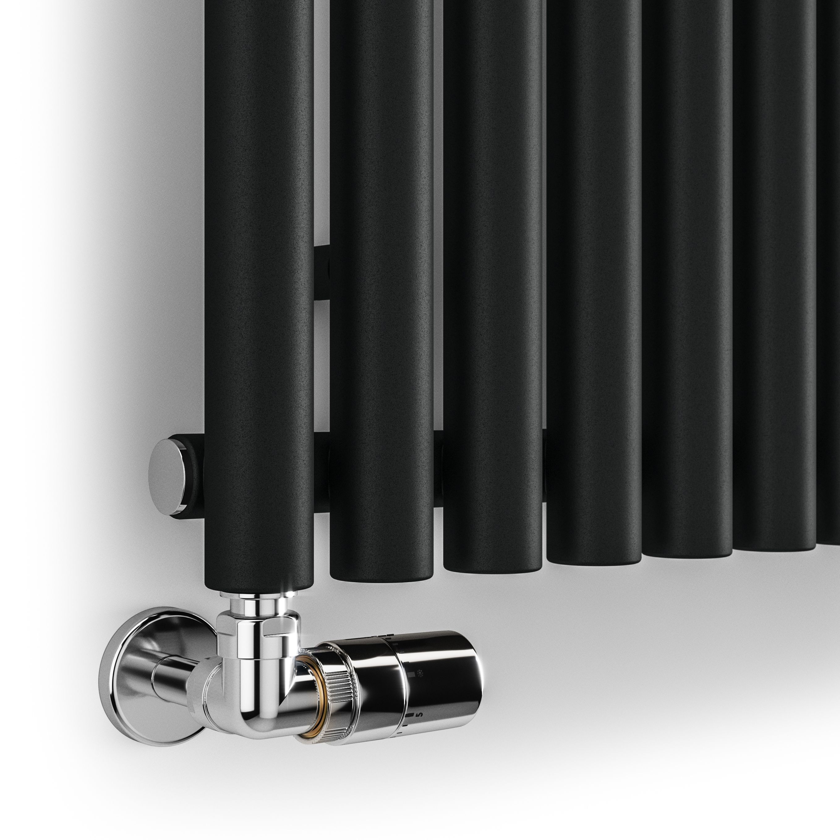 Terma Rolo Room Matt black Horizontal or vertical Designer Radiator, (W)590mm x (H)1200mm