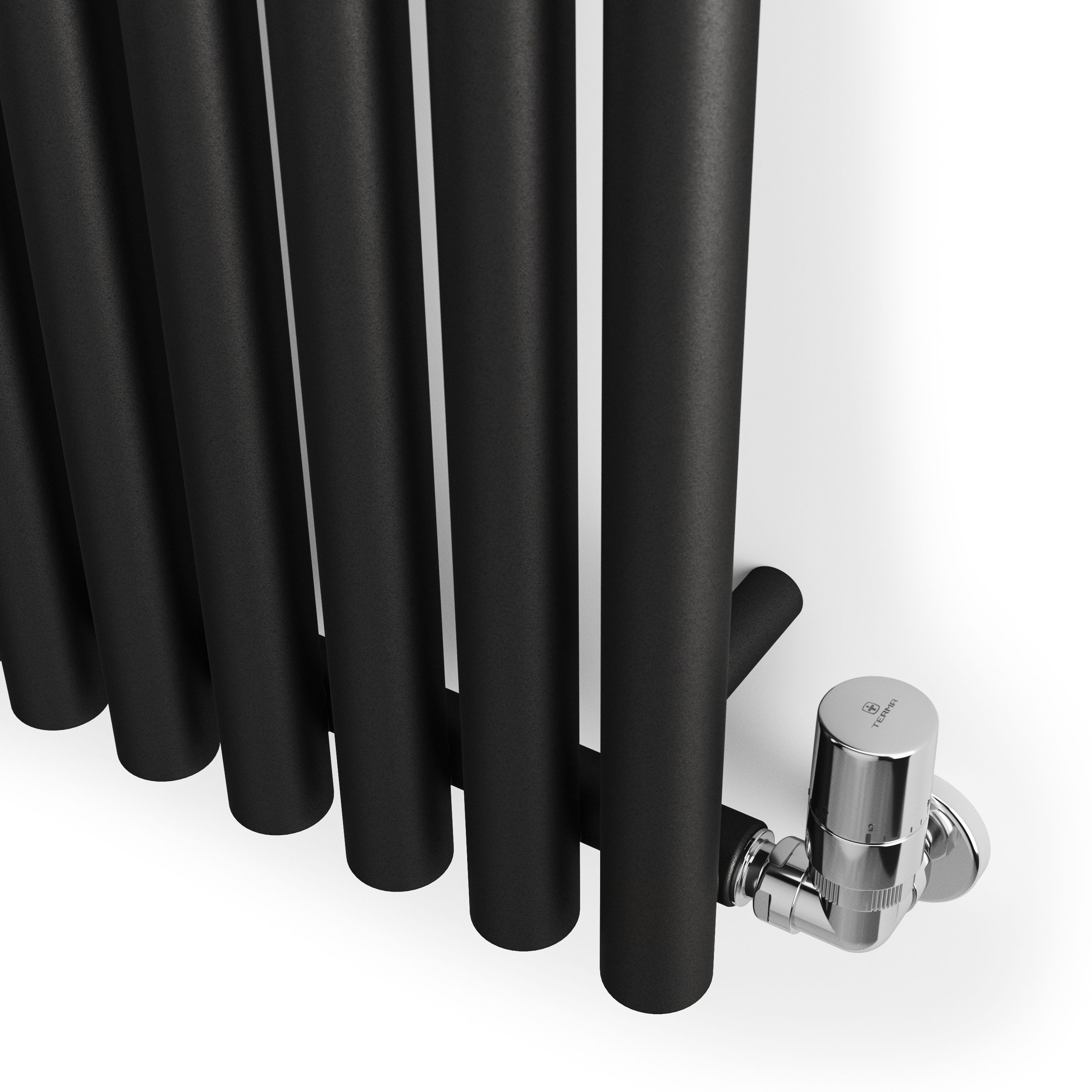 Terma Rolo Room Matt black Horizontal or vertical Designer Radiator, (W)590mm x (H)1800mm