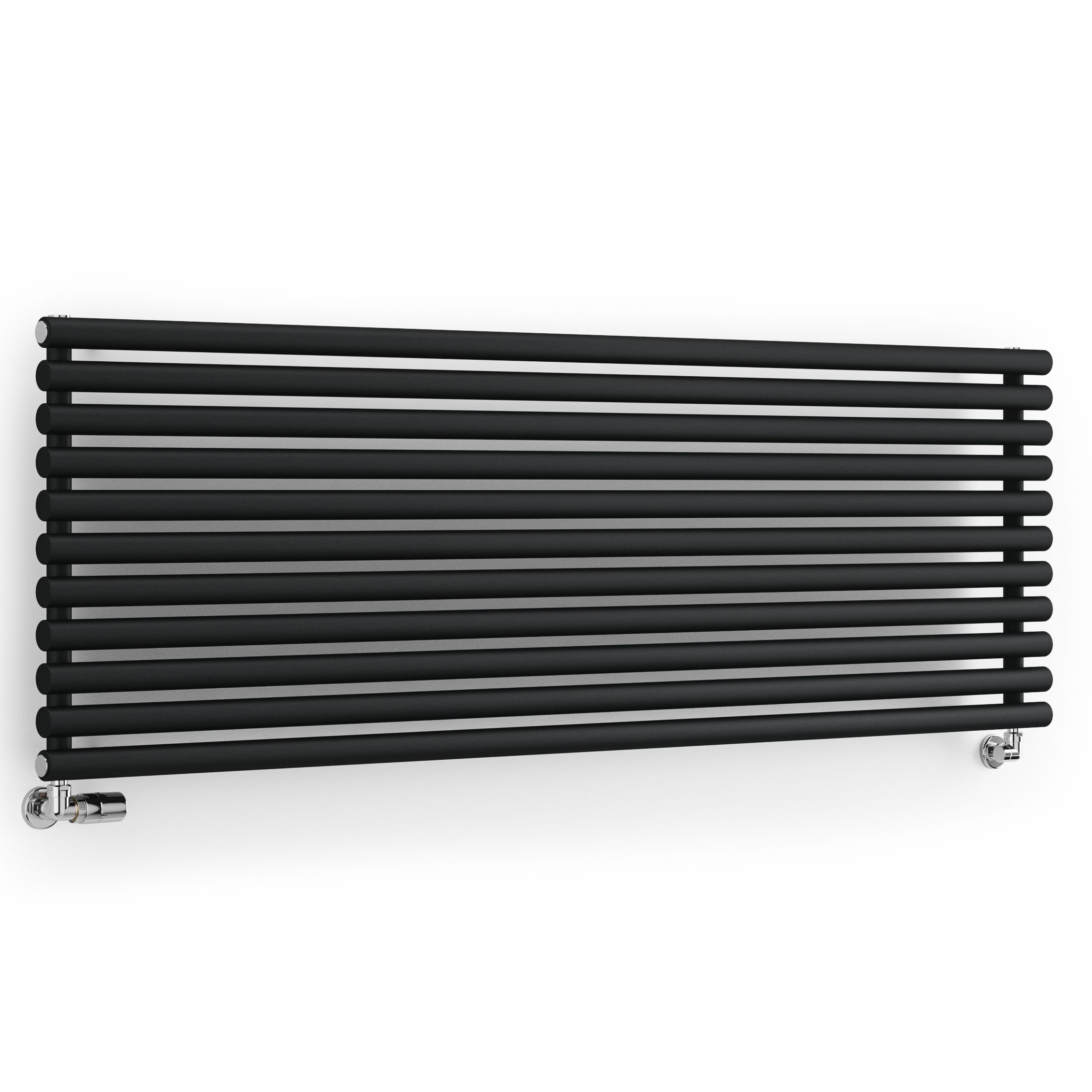 Terma Rolo Room Matt black Horizontal or vertical Designer Radiator, (W)590mm x (H)1800mm