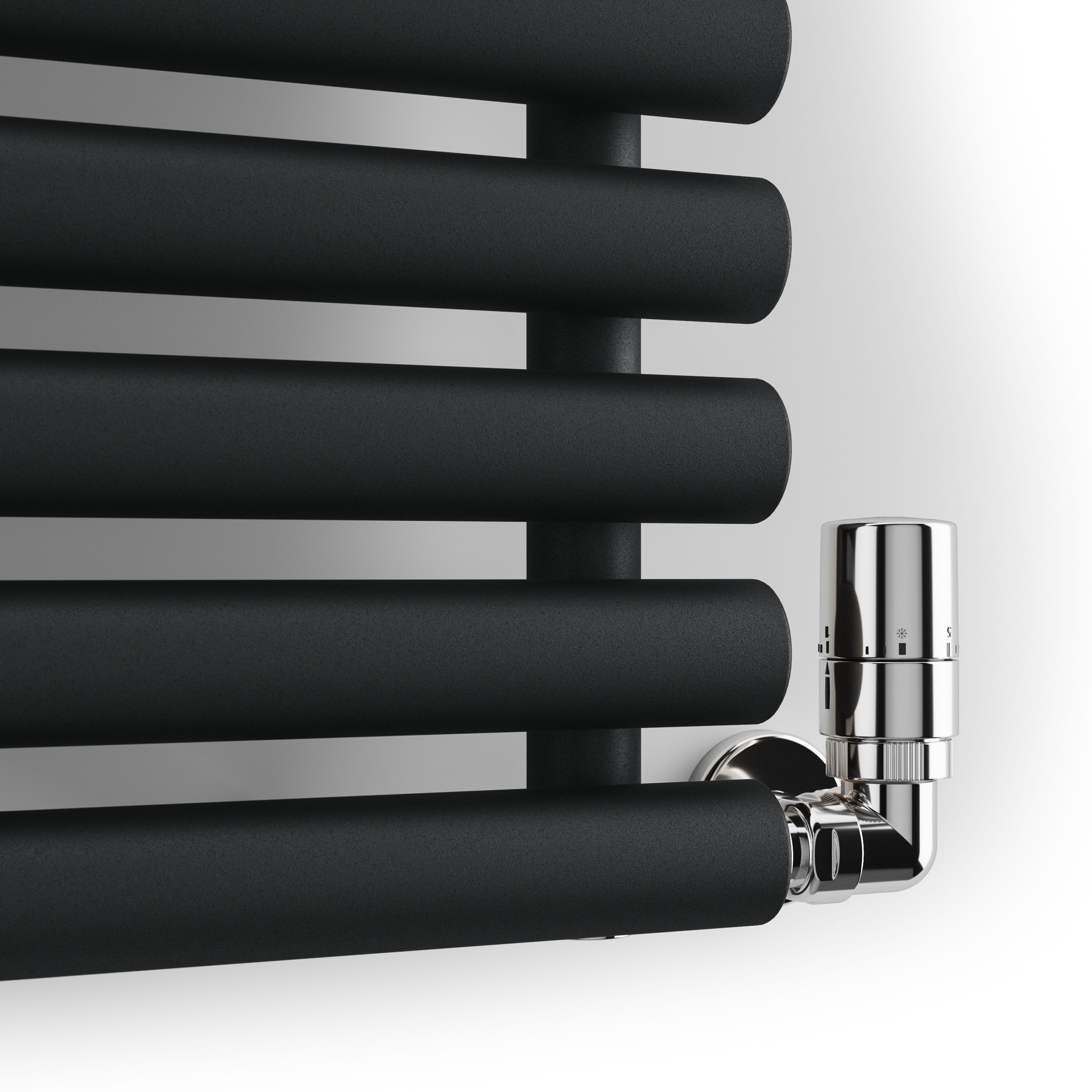 Terma Rolo Room Matt black Horizontal or vertical Designer Radiator, (W)590mm x (H)1800mm