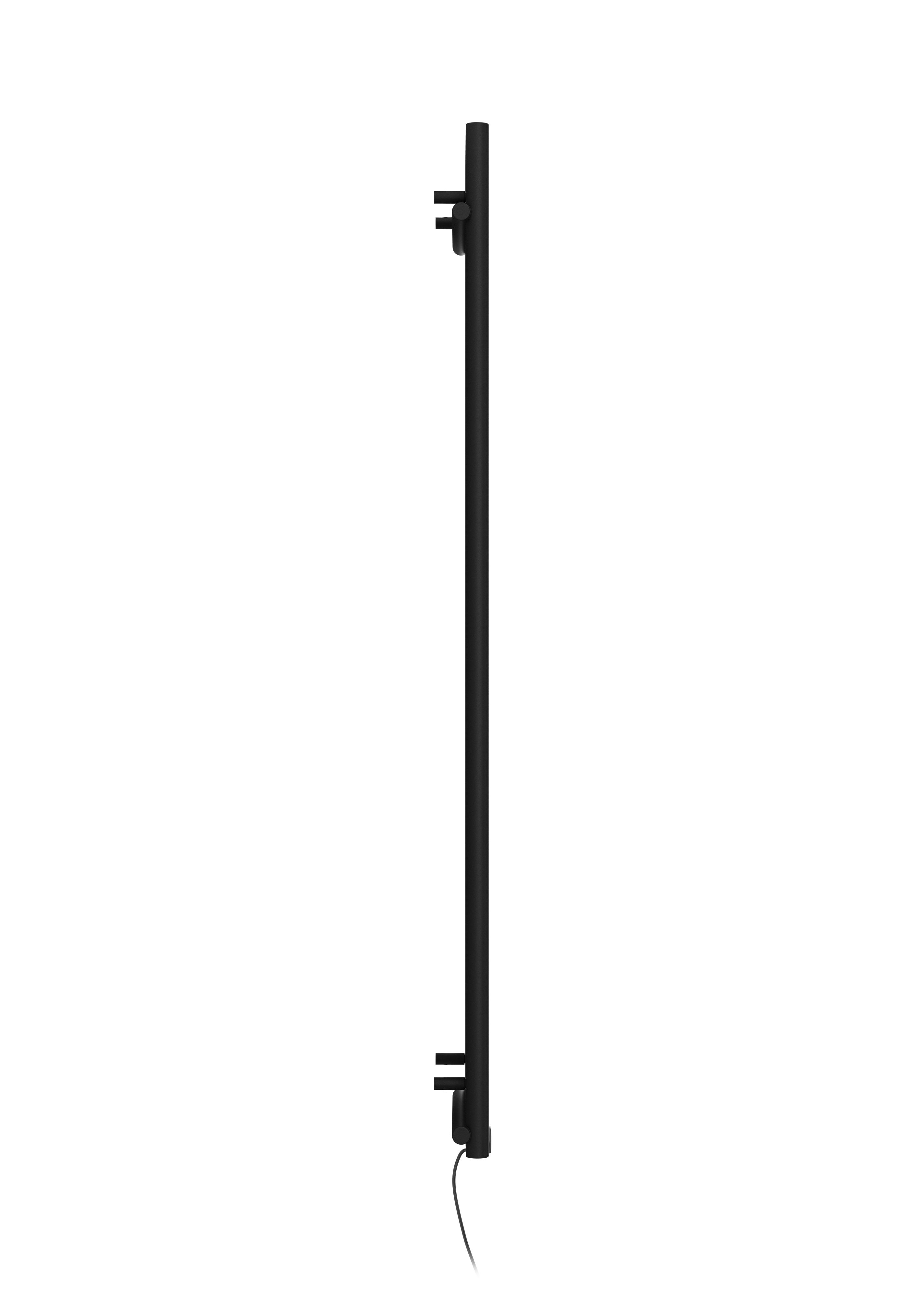 Terma Rolo Room Matt black Vertical Electric designer Radiator, (W)480mm x (H)1800mm