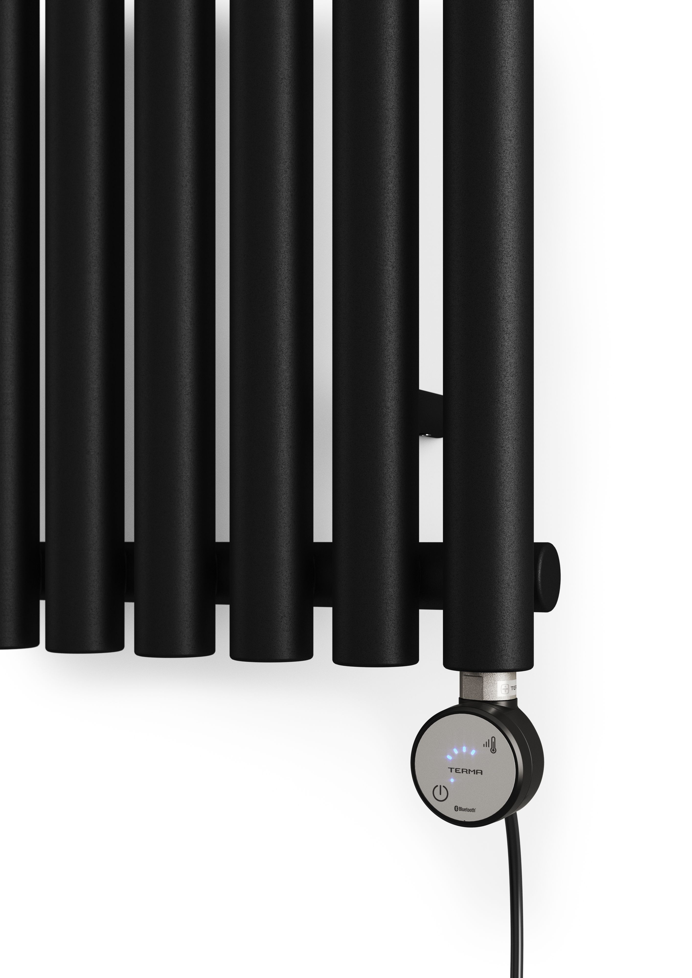 Terma Rolo Room Matt black Vertical Electric designer Radiator, (W)480mm x (H)1800mm