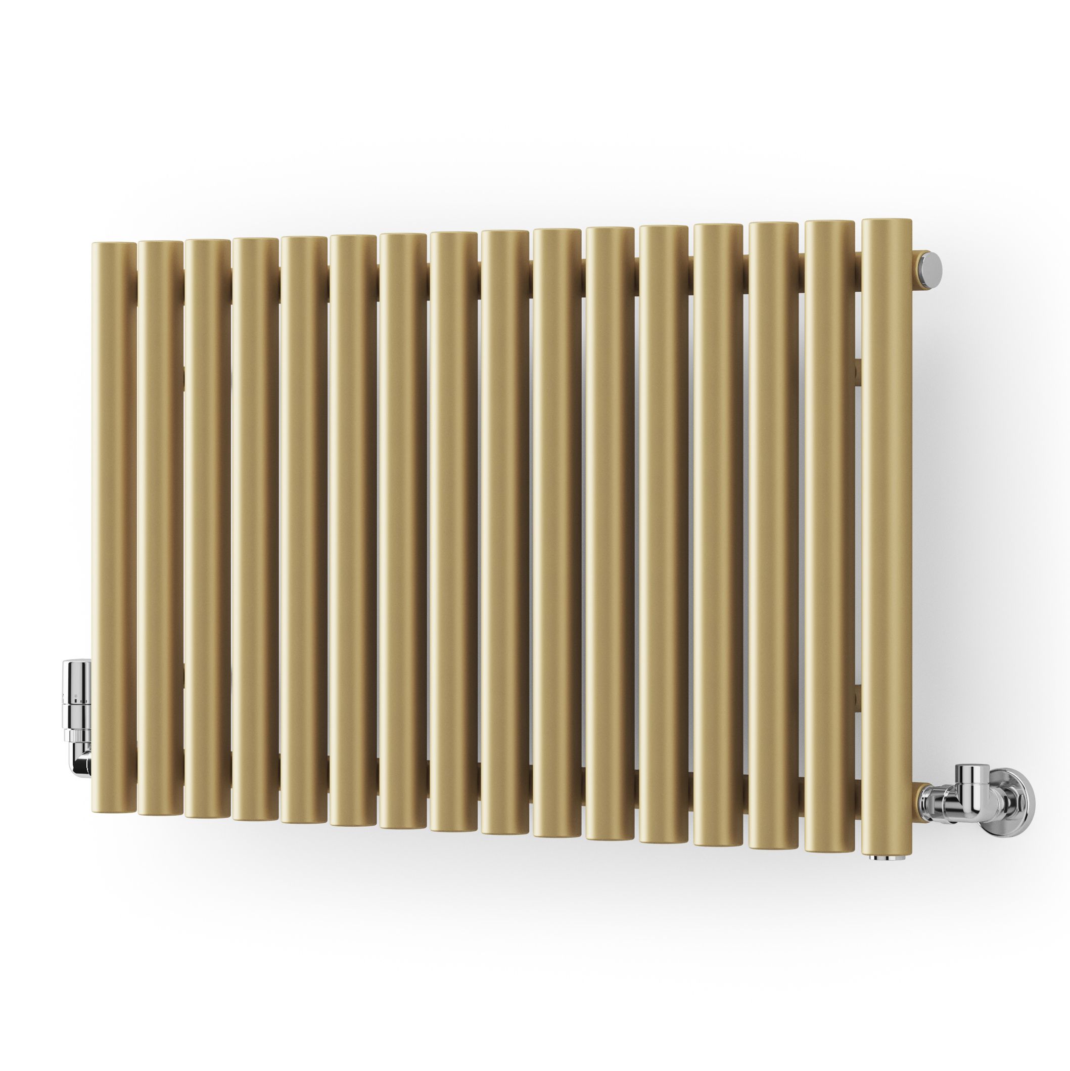 Terma Rolo Room Matt brass Horizontal Designer Radiator, (W)865mm x (H)500mm
