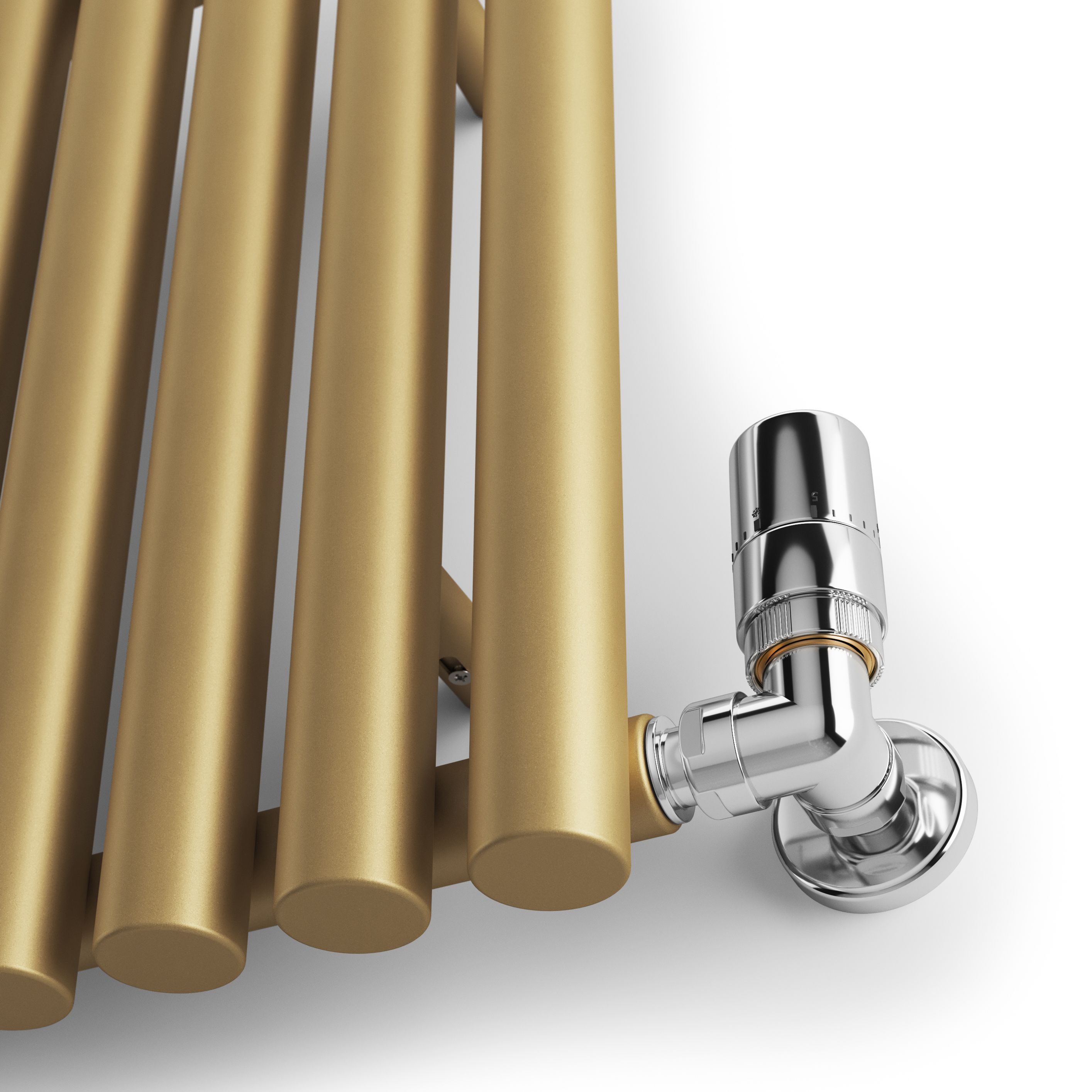 Terma Rolo Room Matt brass Horizontal Designer Radiator, (W)865mm x (H)500mm