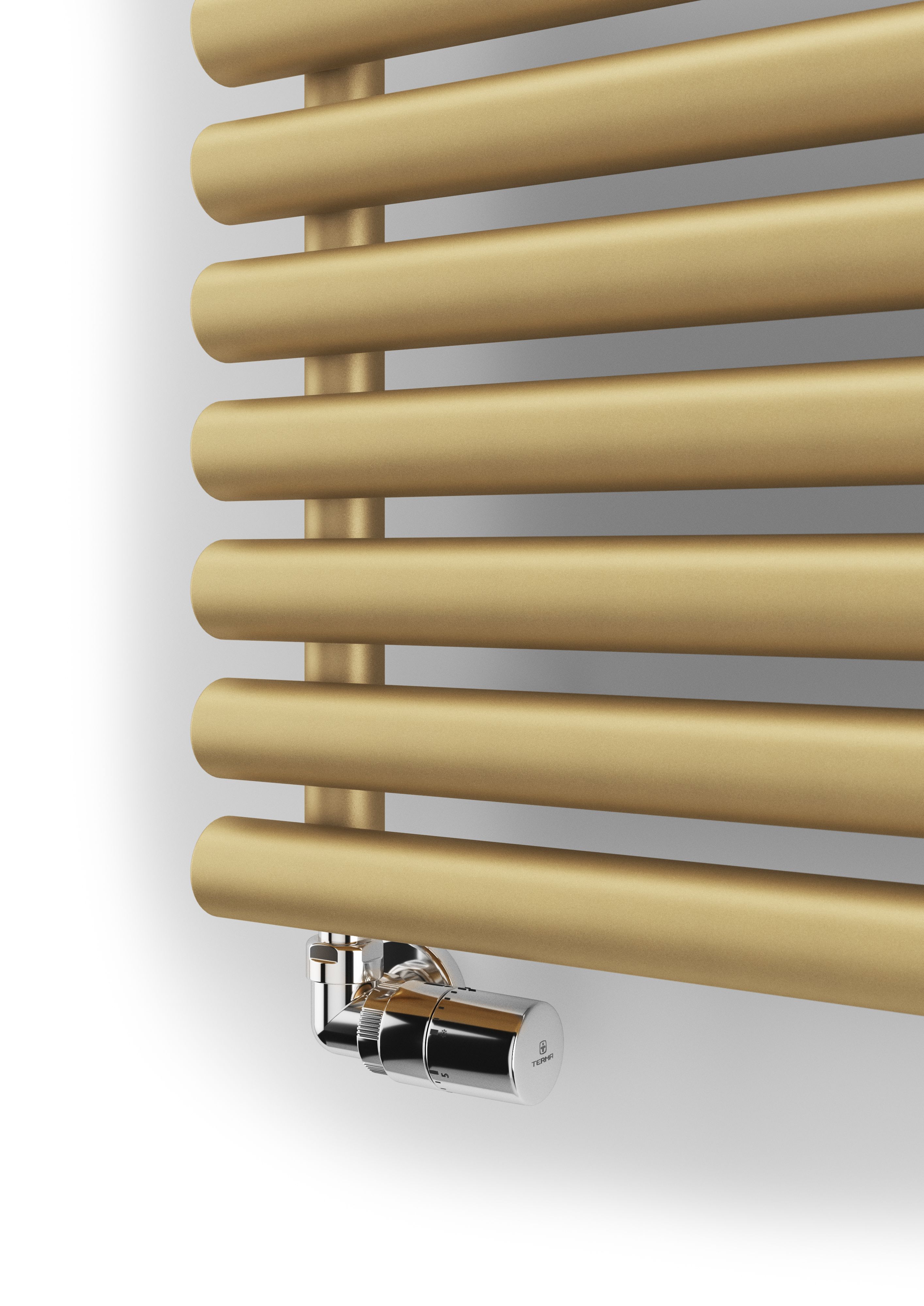 Terma Rolo Room Matt brass Horizontal or vertical Designer Radiator, (W)370mm x (H)1800mm