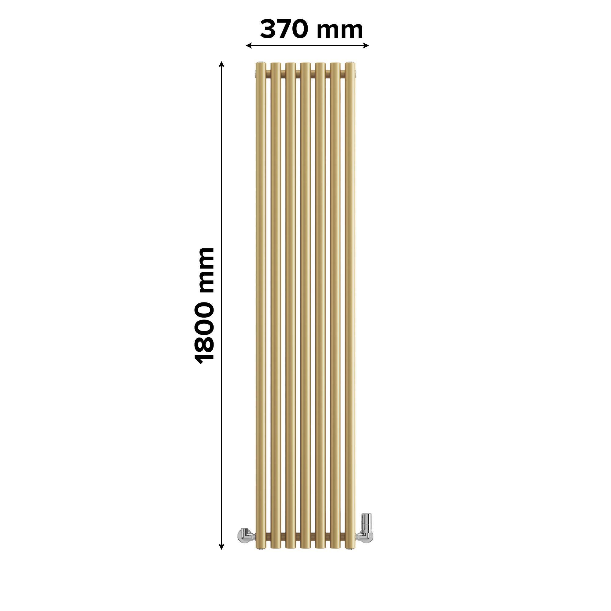 Terma Rolo Room Matt brass Horizontal or vertical Designer Radiator, (W)370mm x (H)1800mm