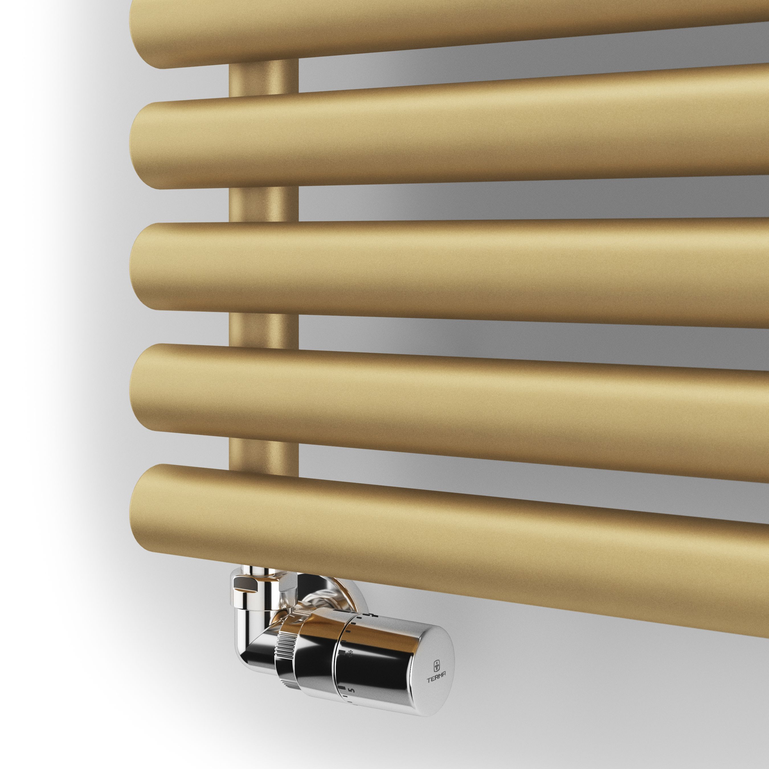 Terma Rolo Room Matt brass Horizontal or vertical Designer Radiator, (W)480mm x (H)1800mm