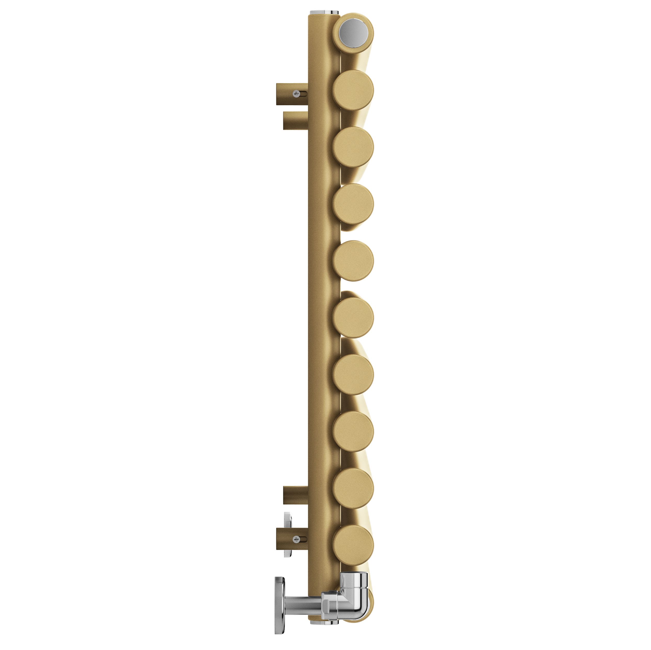 Terma Rolo Room Matt brass Horizontal or vertical Designer Radiator, (W)590mm x (H)1200mm