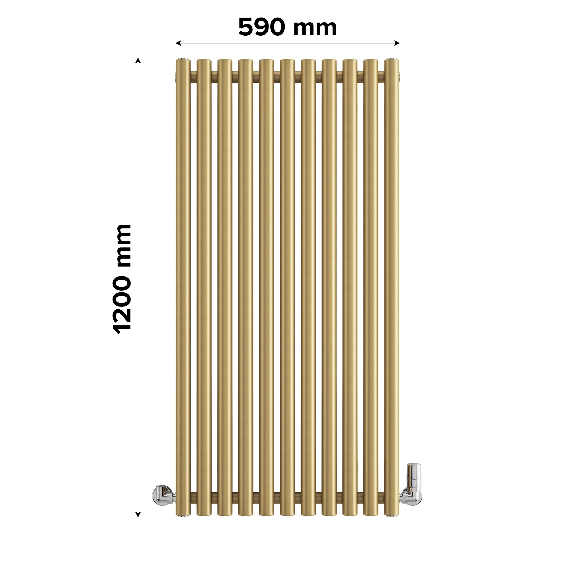 Terma Rolo Room Matt brass Horizontal or vertical Designer Radiator, (W)590mm x (H)1200mm