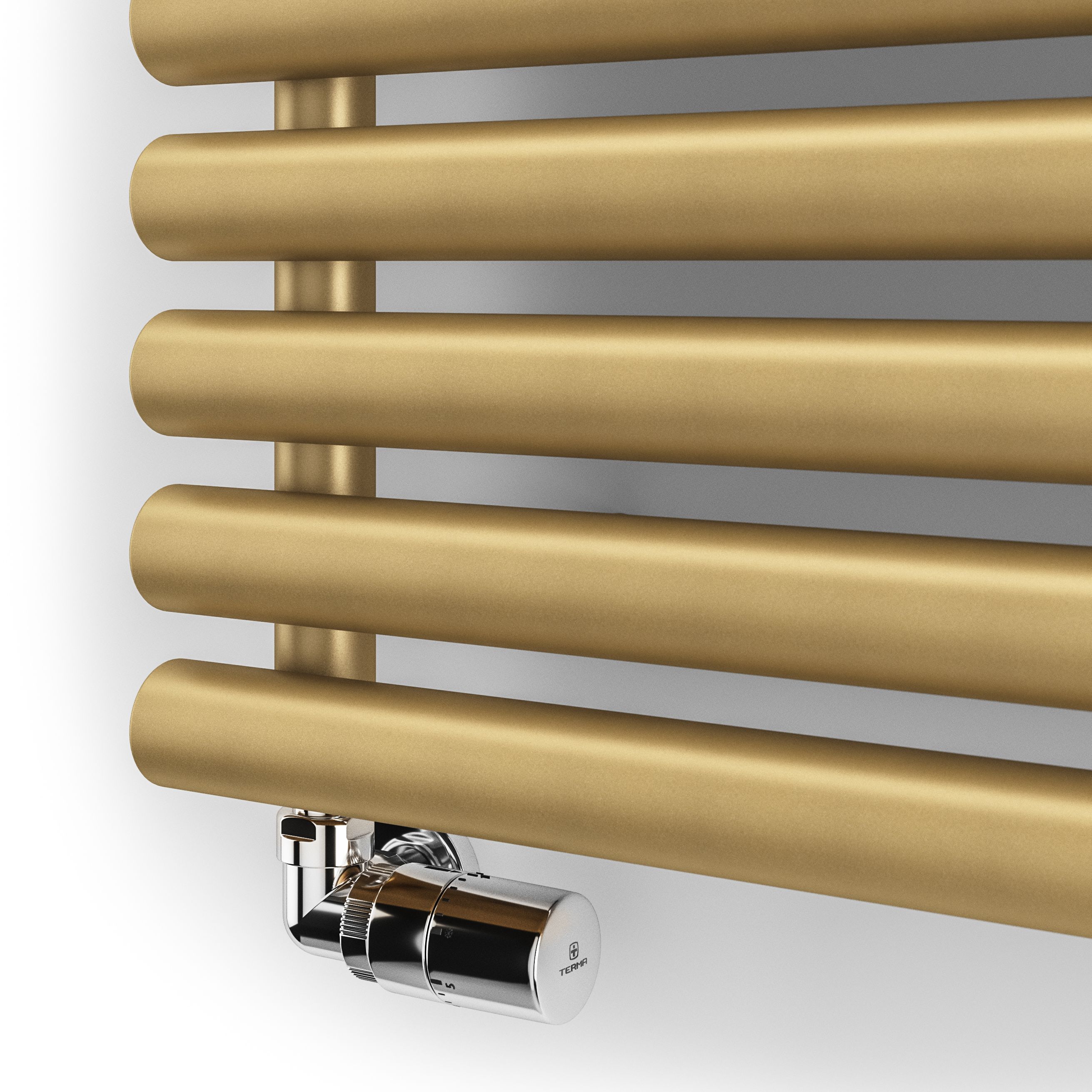 Terma Rolo Room Matt brass Horizontal or vertical Designer Radiator, (W)590mm x (H)1200mm