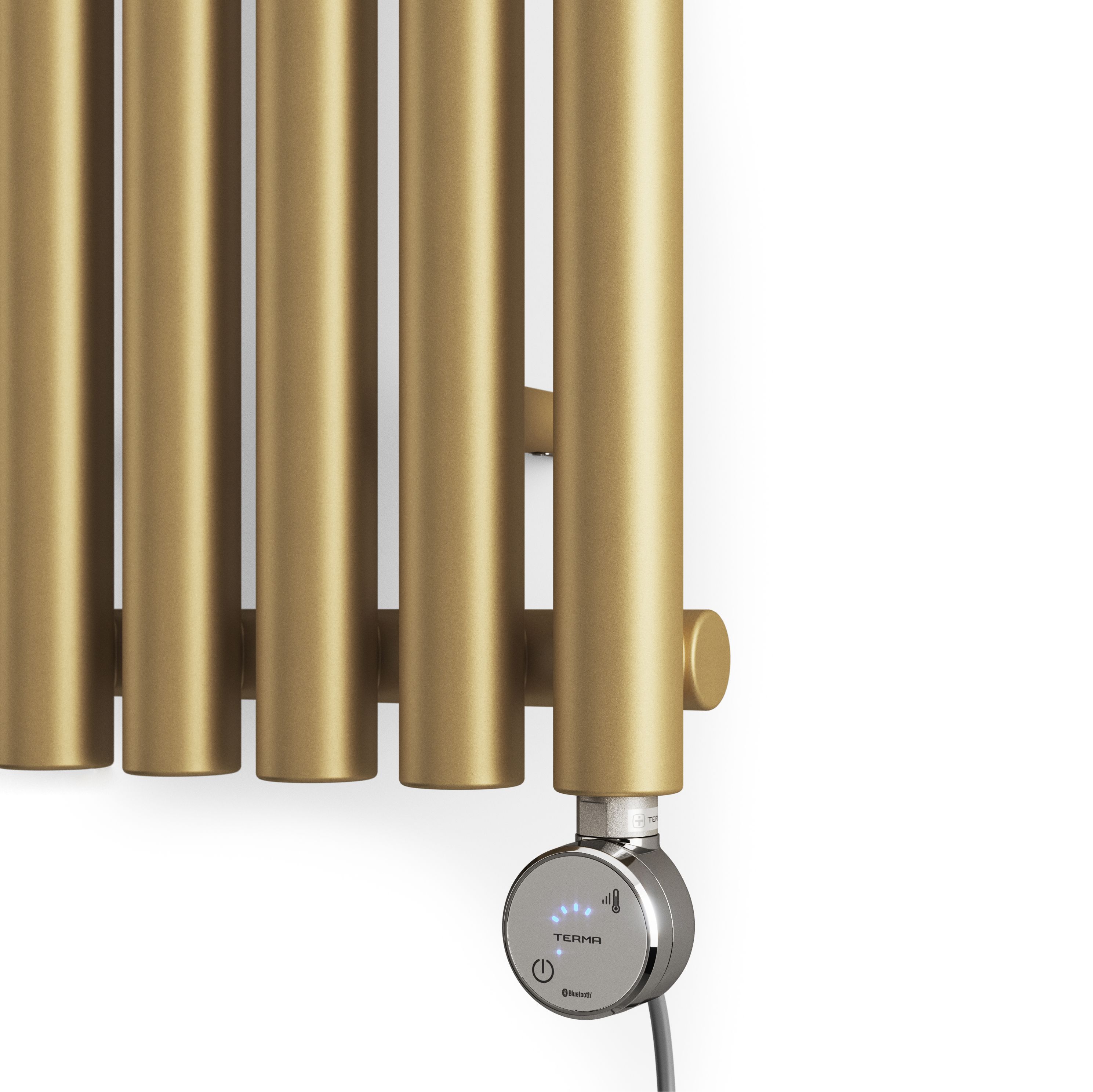 Terma Rolo Room Matt brass Vertical Electric designer Radiator, (W)370mm x (H)1800mm