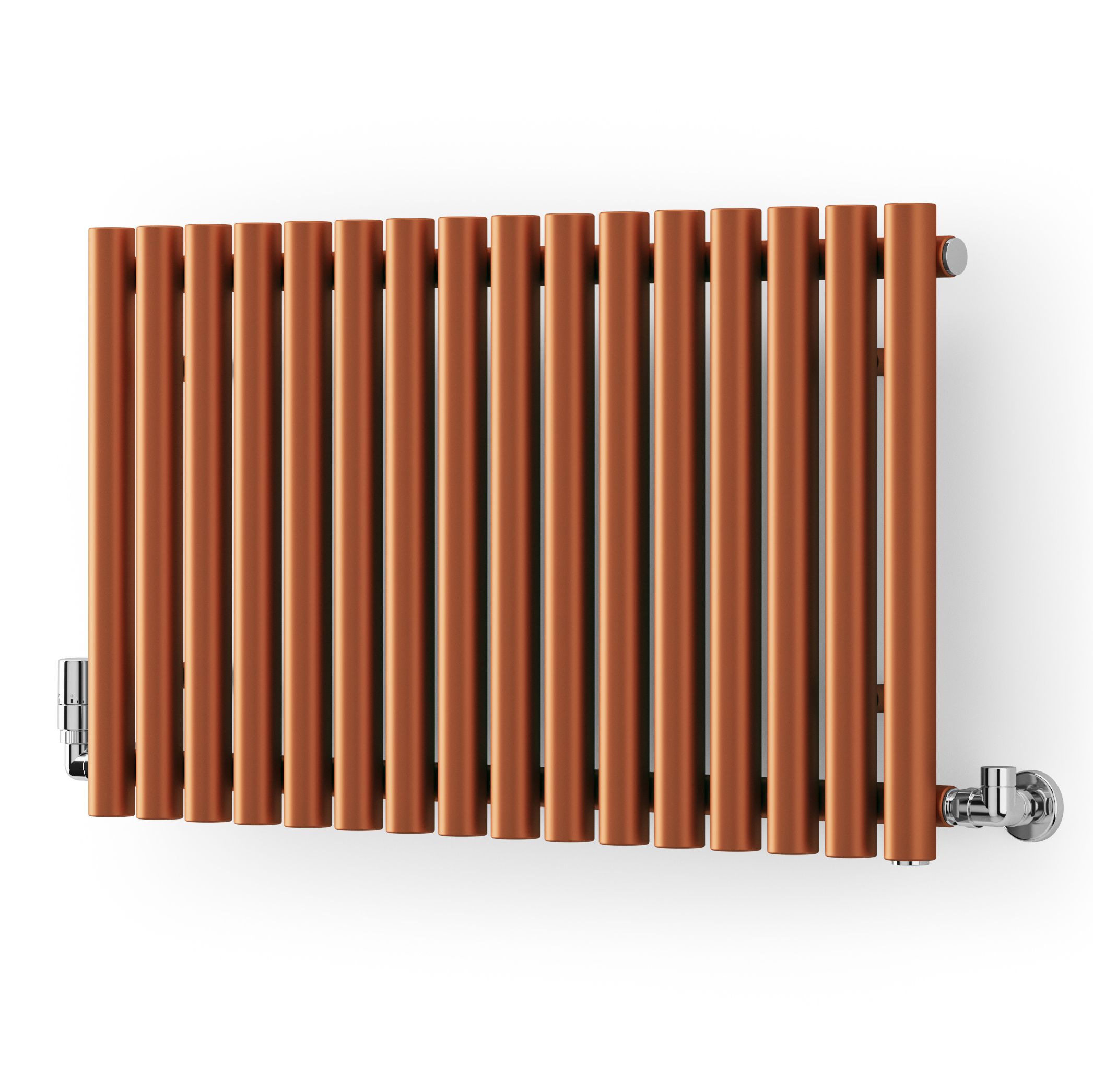 Terma Rolo Room Matt copper Horizontal Designer Radiator, (W)865mm x (H)500mm