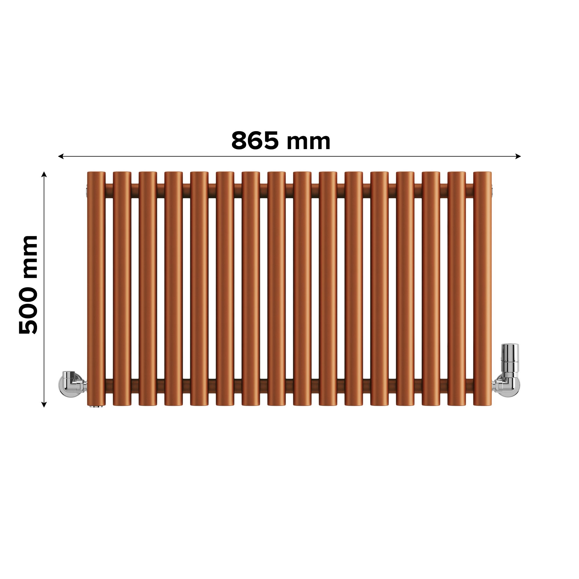 Terma Rolo Room Matt copper Horizontal Designer Radiator, (W)865mm x (H)500mm