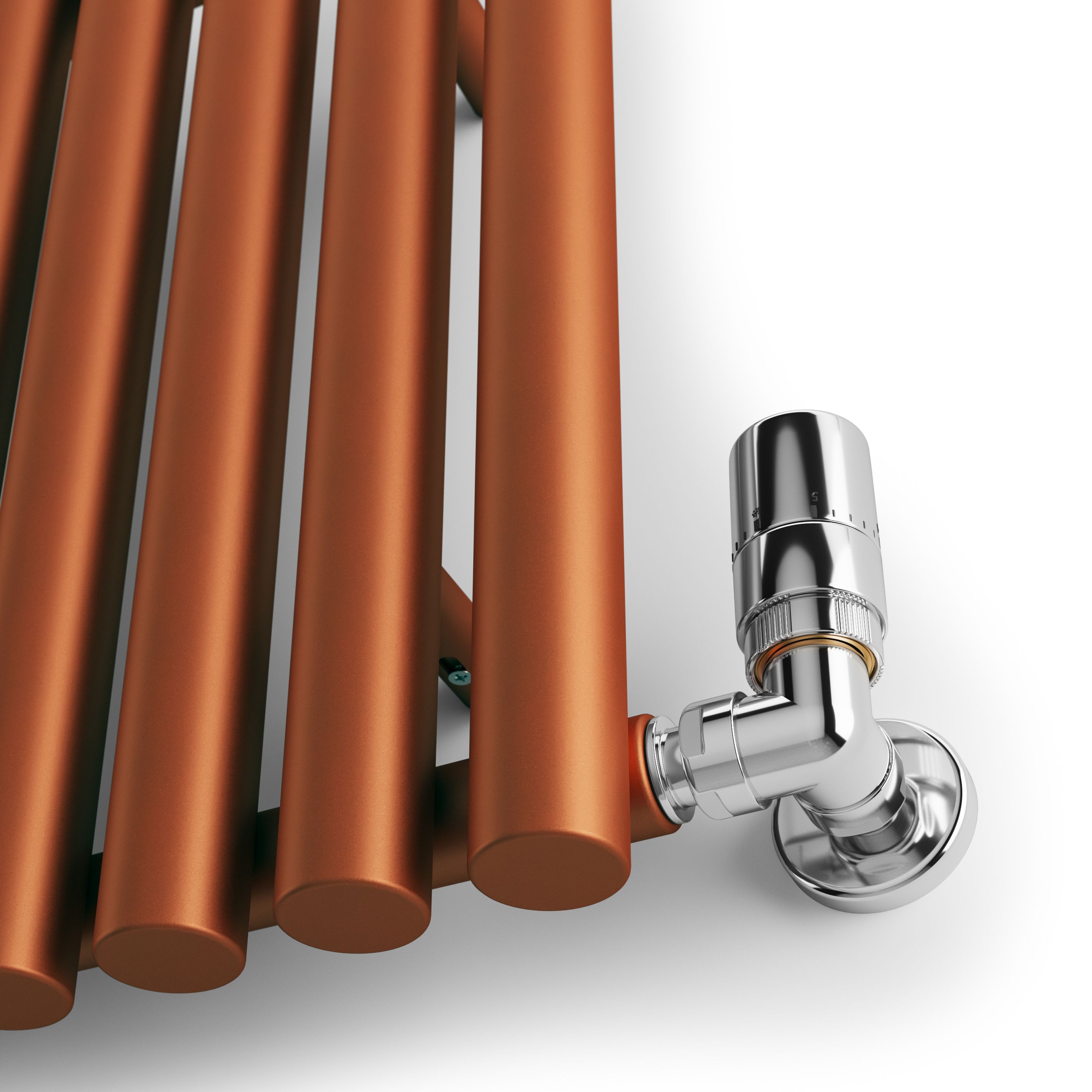 Terma Rolo Room Matt copper Horizontal Designer Radiator, (W)865mm x (H)500mm