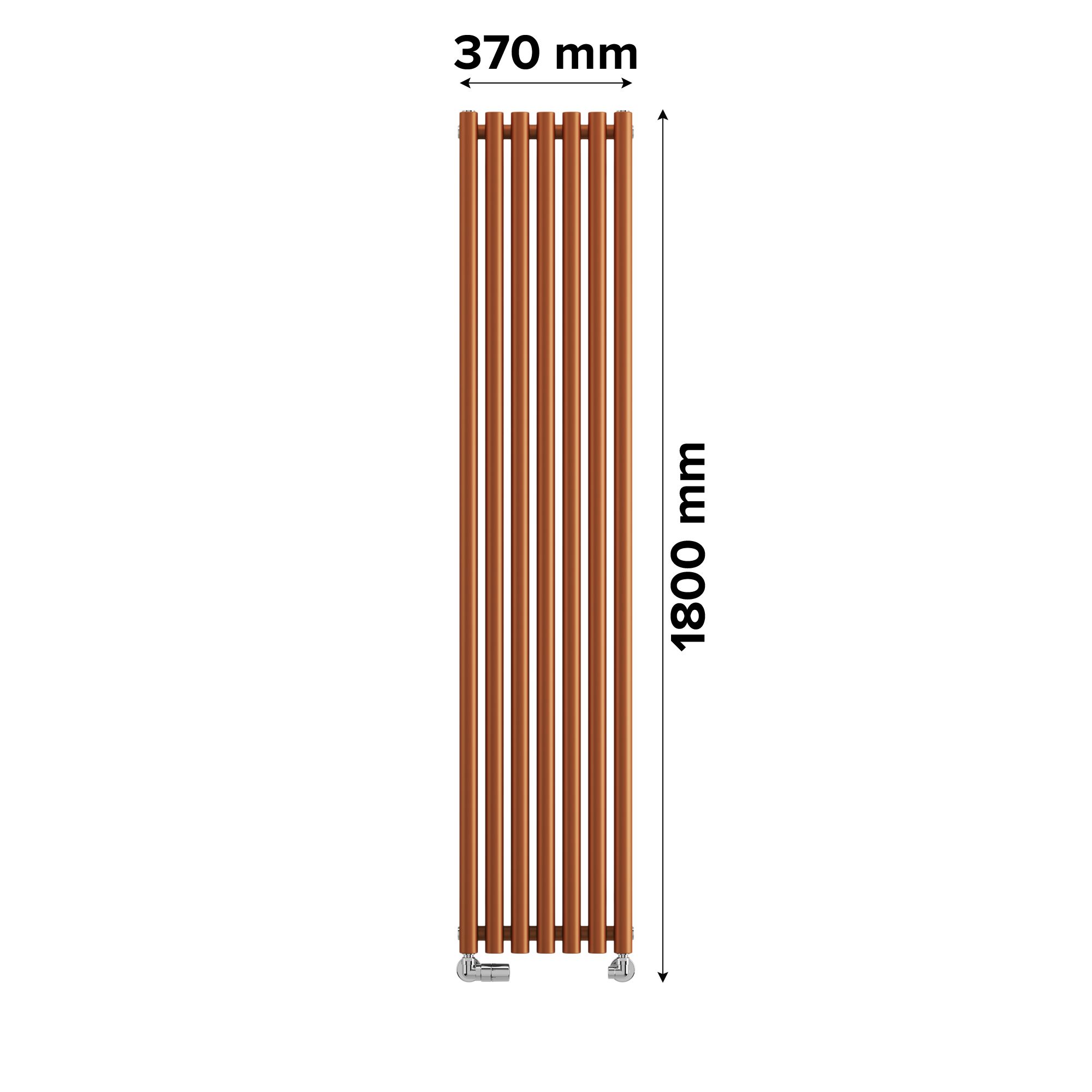 Terma Rolo Room Matt copper Horizontal or vertical Designer Radiator, (W)370mm x (H)1800mm
