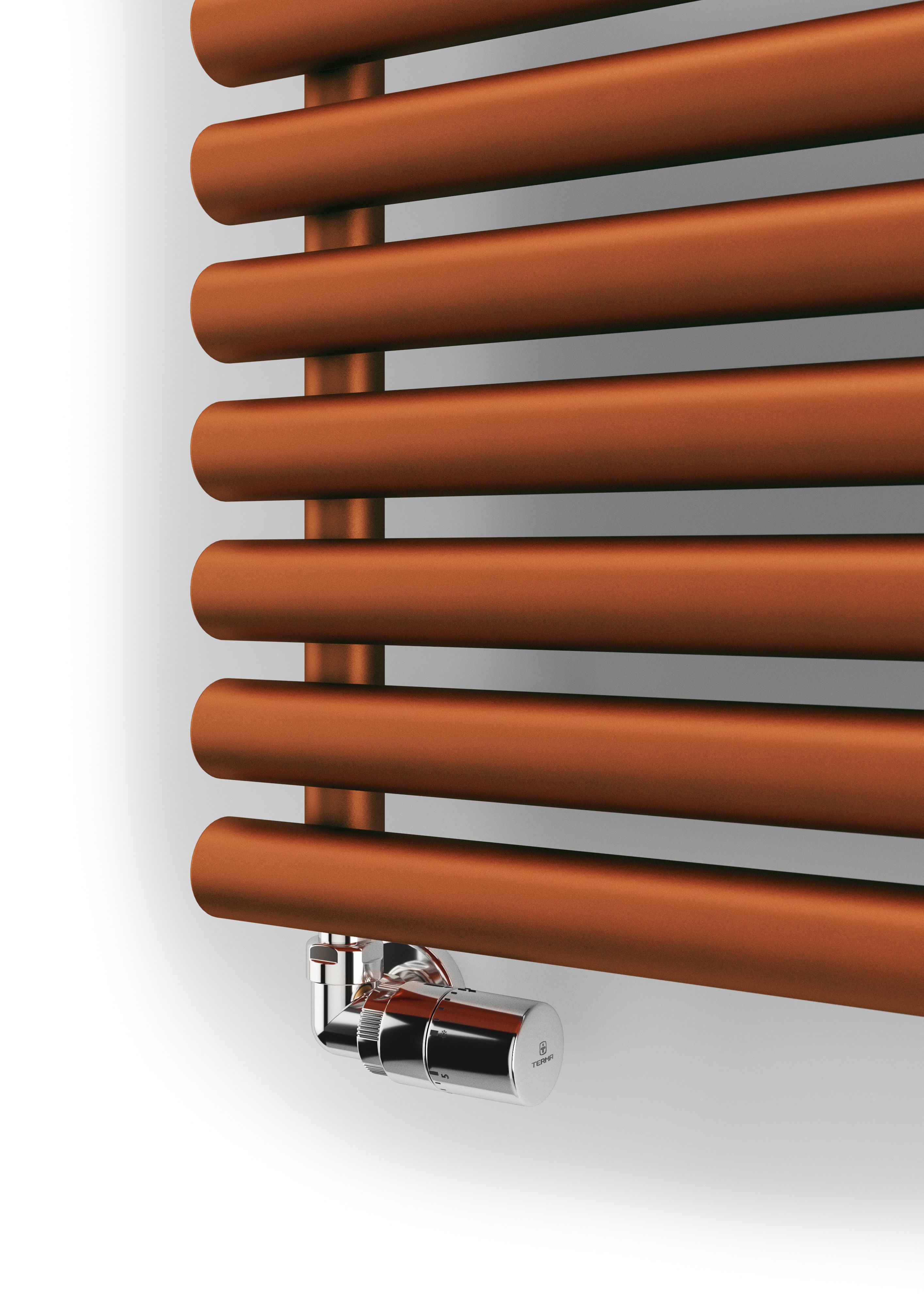 Terma Rolo Room Matt copper Horizontal or vertical Designer Radiator, (W)370mm x (H)1800mm
