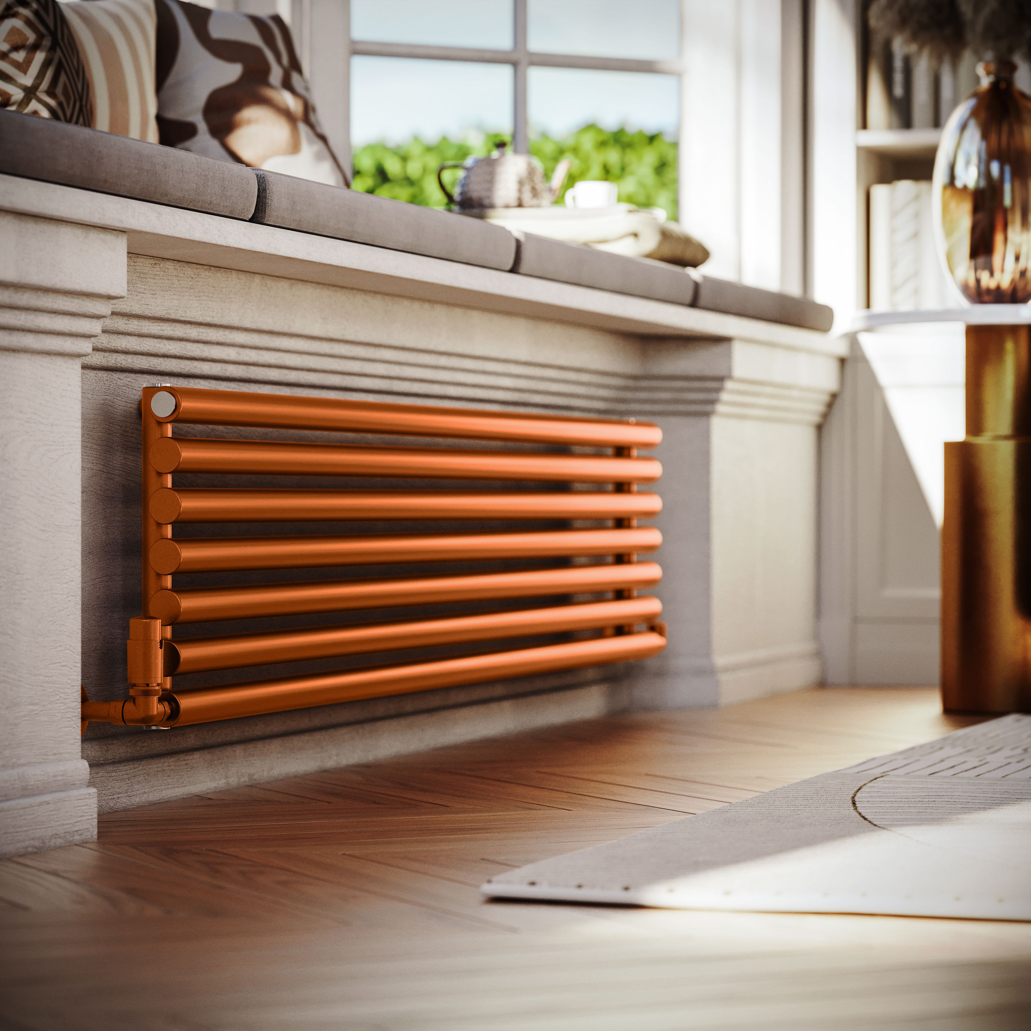 Terma Rolo Room Matt copper Horizontal or vertical Designer Radiator, (W)370mm x (H)1800mm