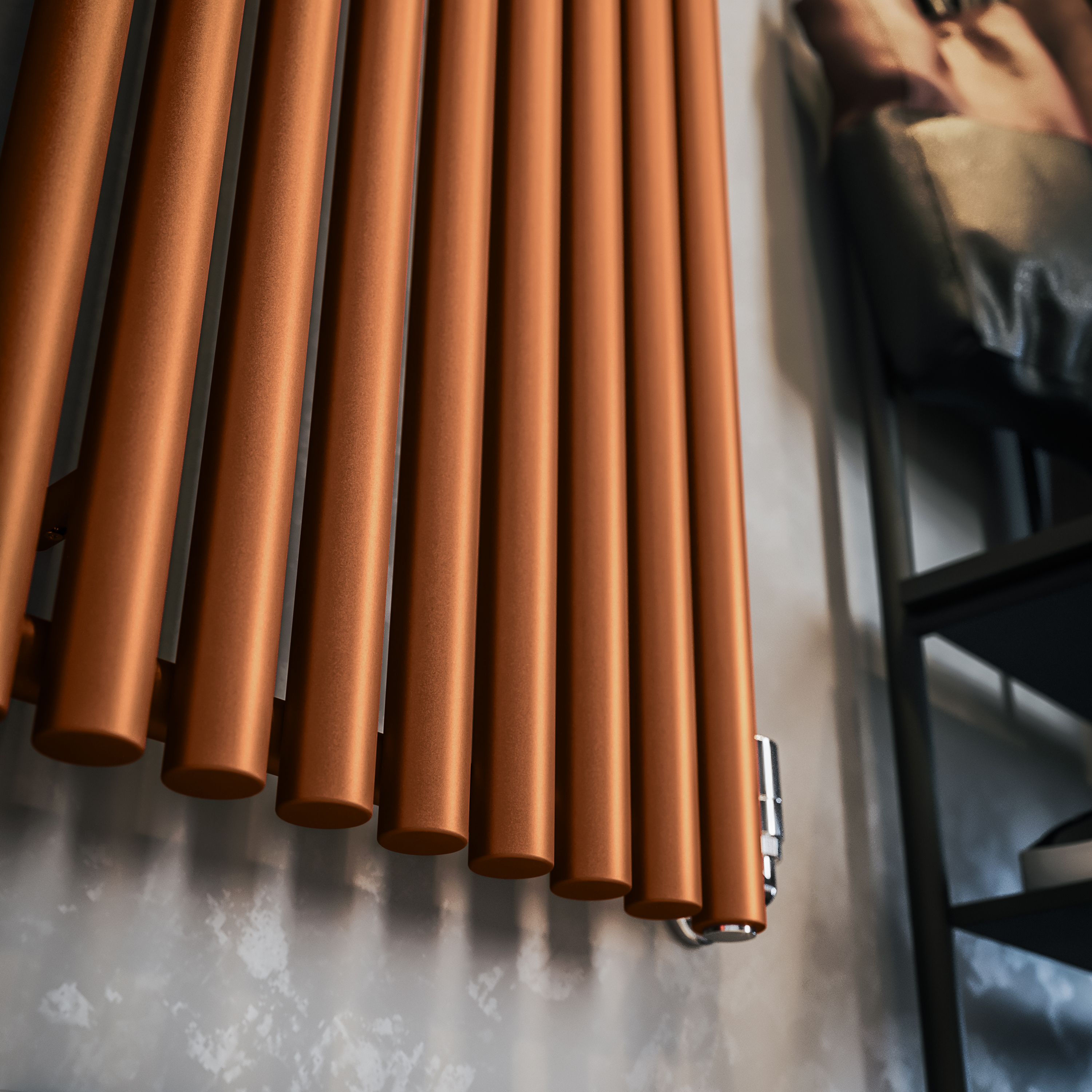 Terma Rolo Room Matt copper Horizontal or vertical Designer Radiator, (W)480mm x (H)1800mm