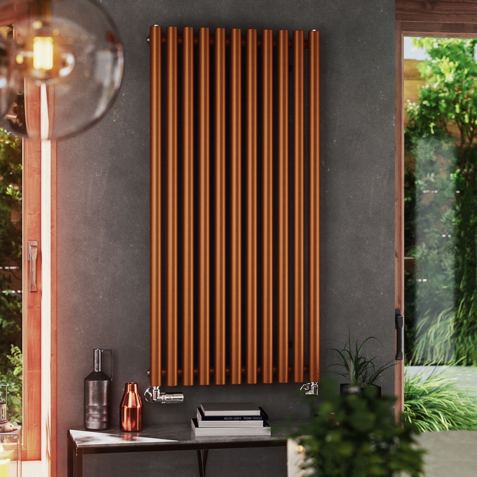 Terma Rolo Room Matt copper Horizontal or vertical Designer Radiator, (W)590mm x (H)1200mm