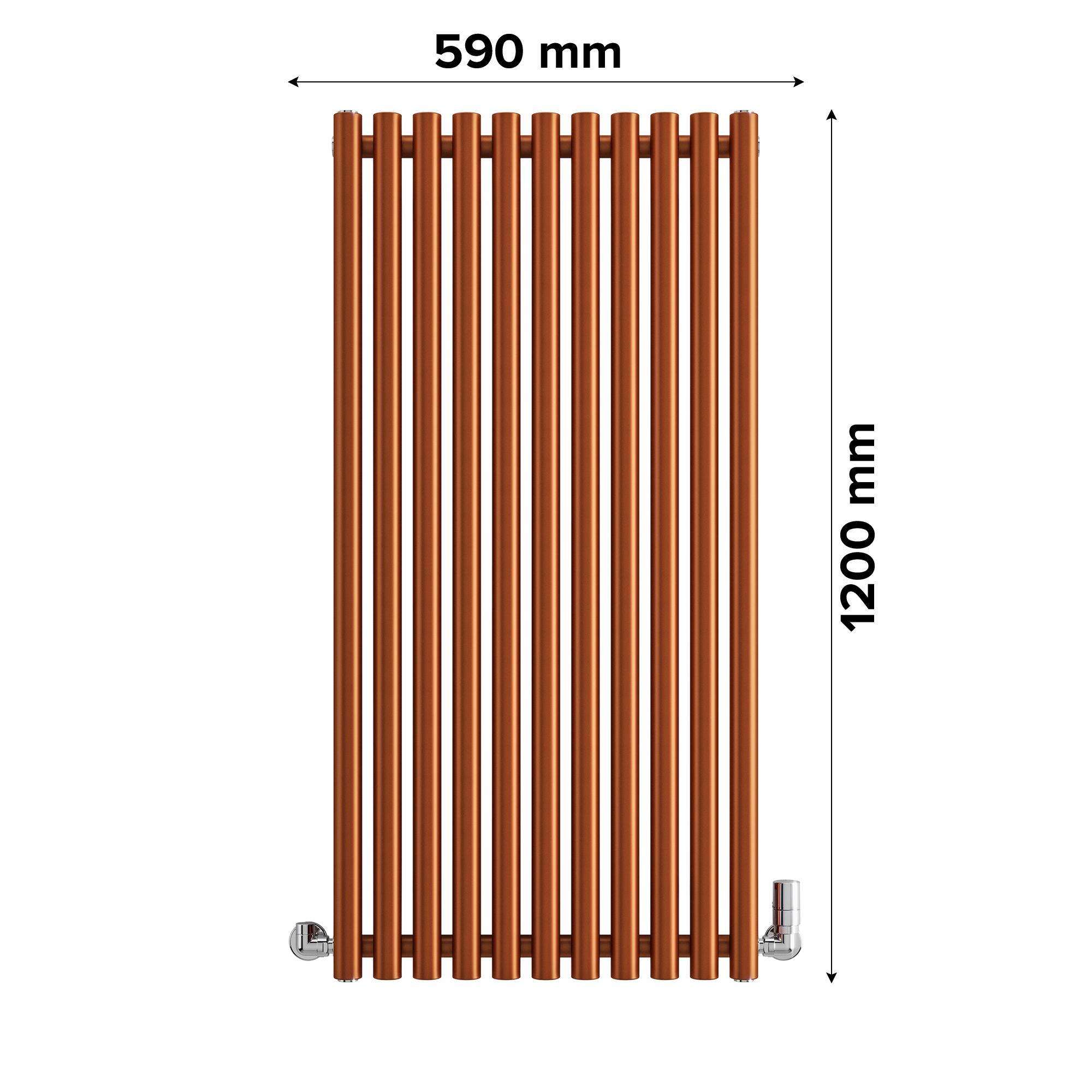 Terma Rolo Room Matt copper Horizontal or vertical Designer Radiator, (W)590mm x (H)1200mm