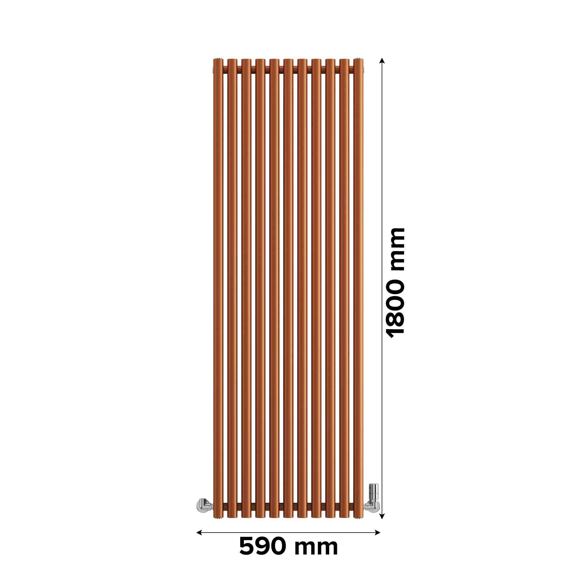 Terma Rolo Room Matt copper Horizontal or vertical Designer Radiator, (W)590mm x (H)1800mm