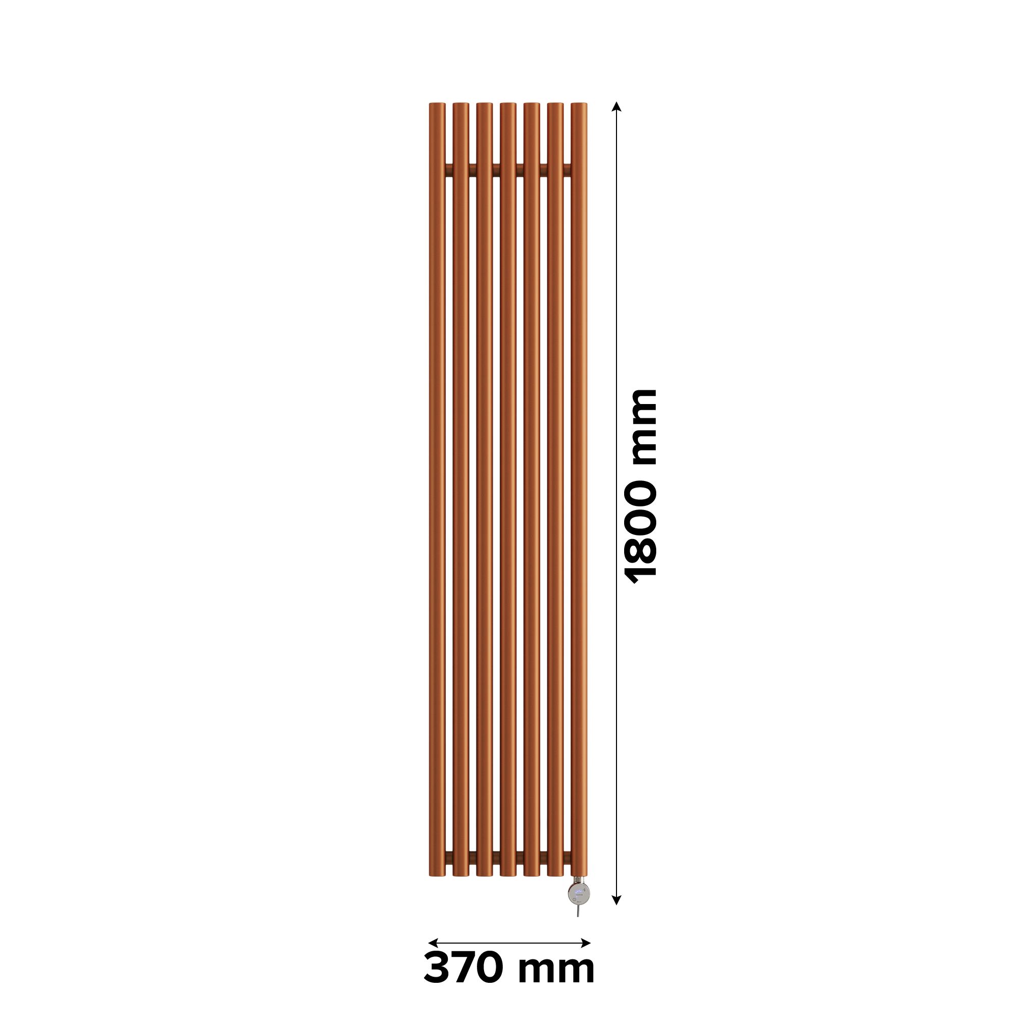 Terma Rolo Room Matt copper Vertical Electric designer Radiator, (W)370mm x (H)1800mm