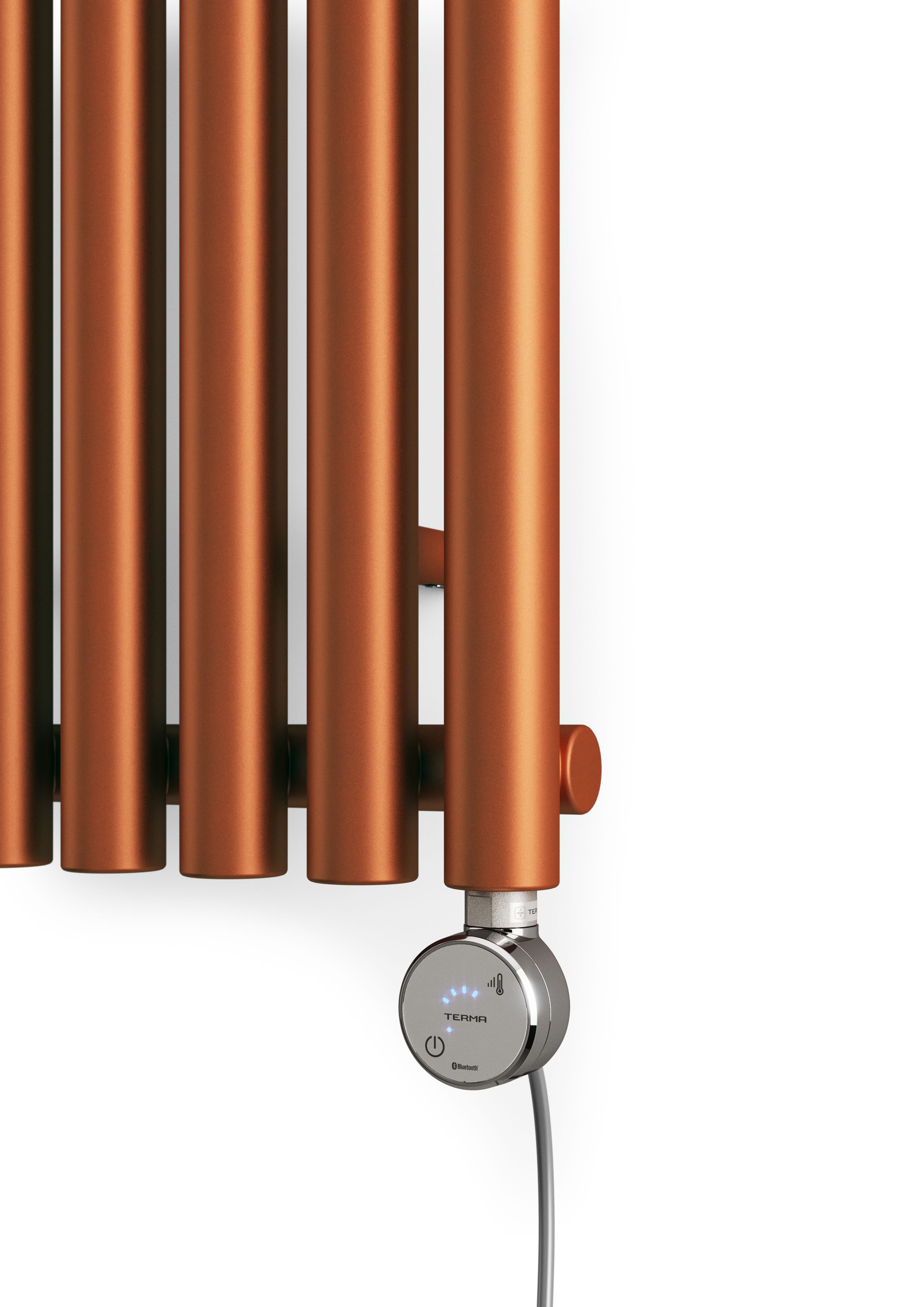 Terma Rolo Room Matt copper Vertical Electric designer Radiator, (W)370mm x (H)1800mm