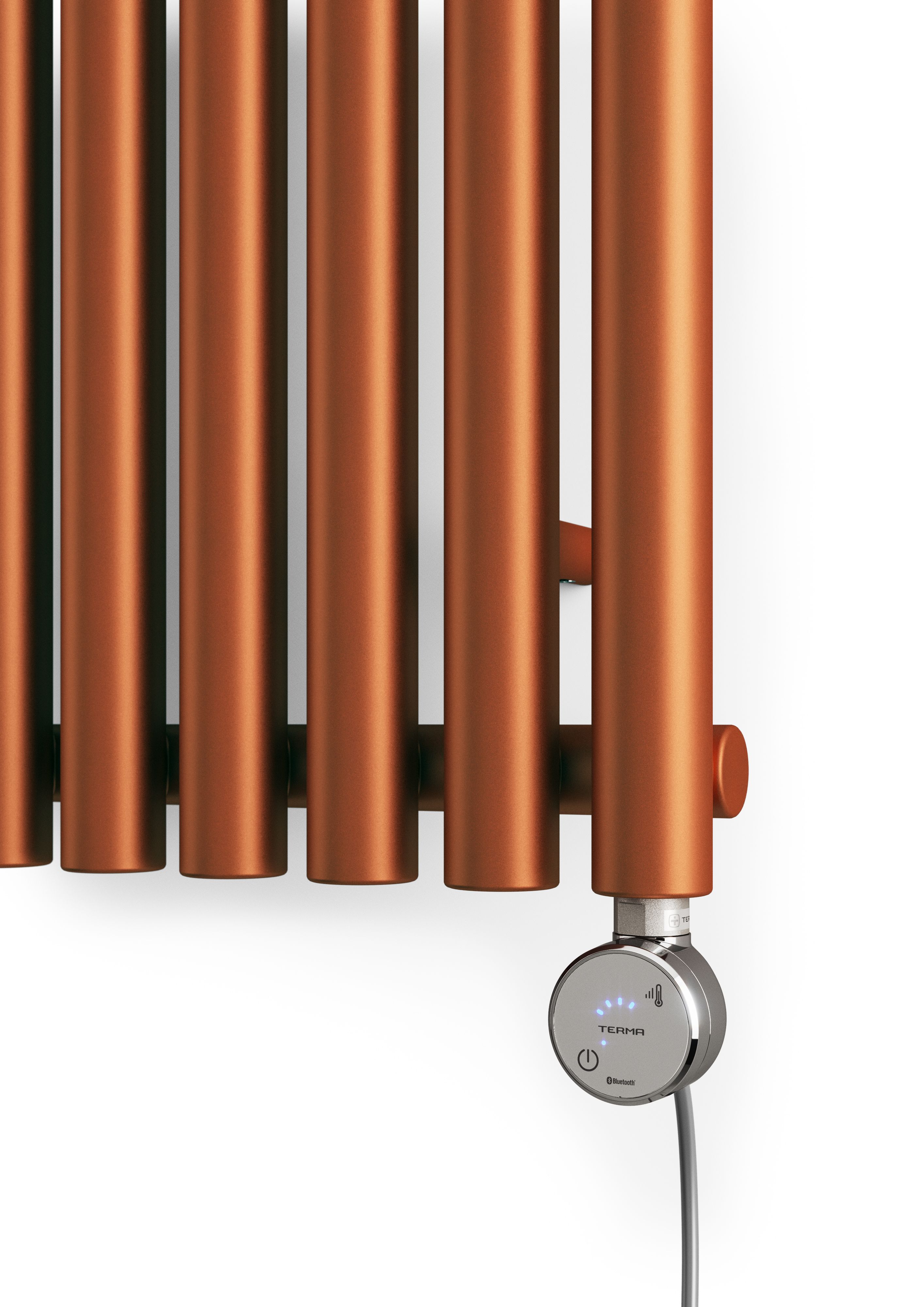 Terma Rolo Room Matt copper Vertical Electric designer Radiator, (W)480mm x (H)1800mm