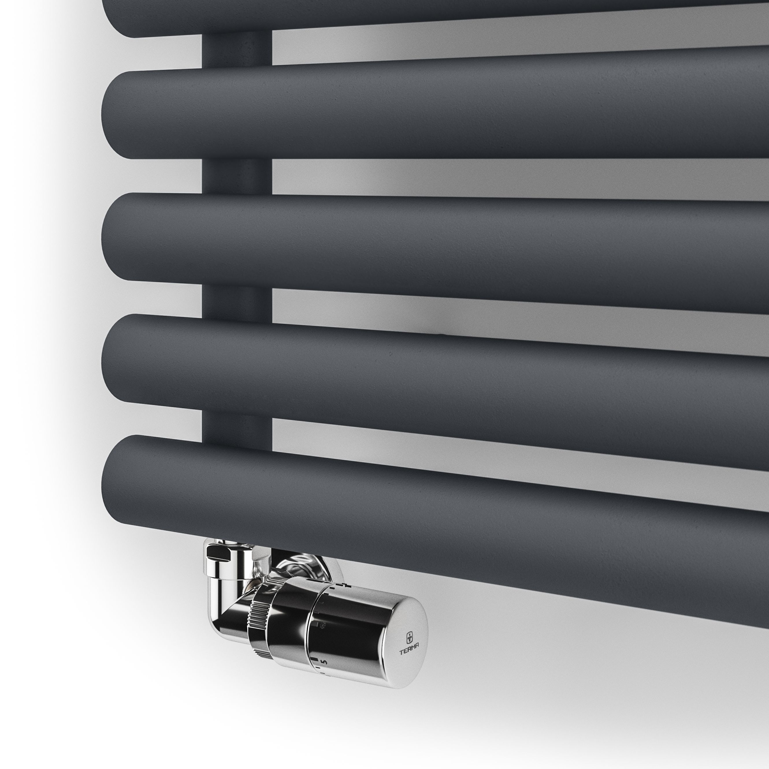 Terma Rolo Room Matt dark grey Horizontal or vertical Designer Radiator, (W)590mm x (H)1200mm