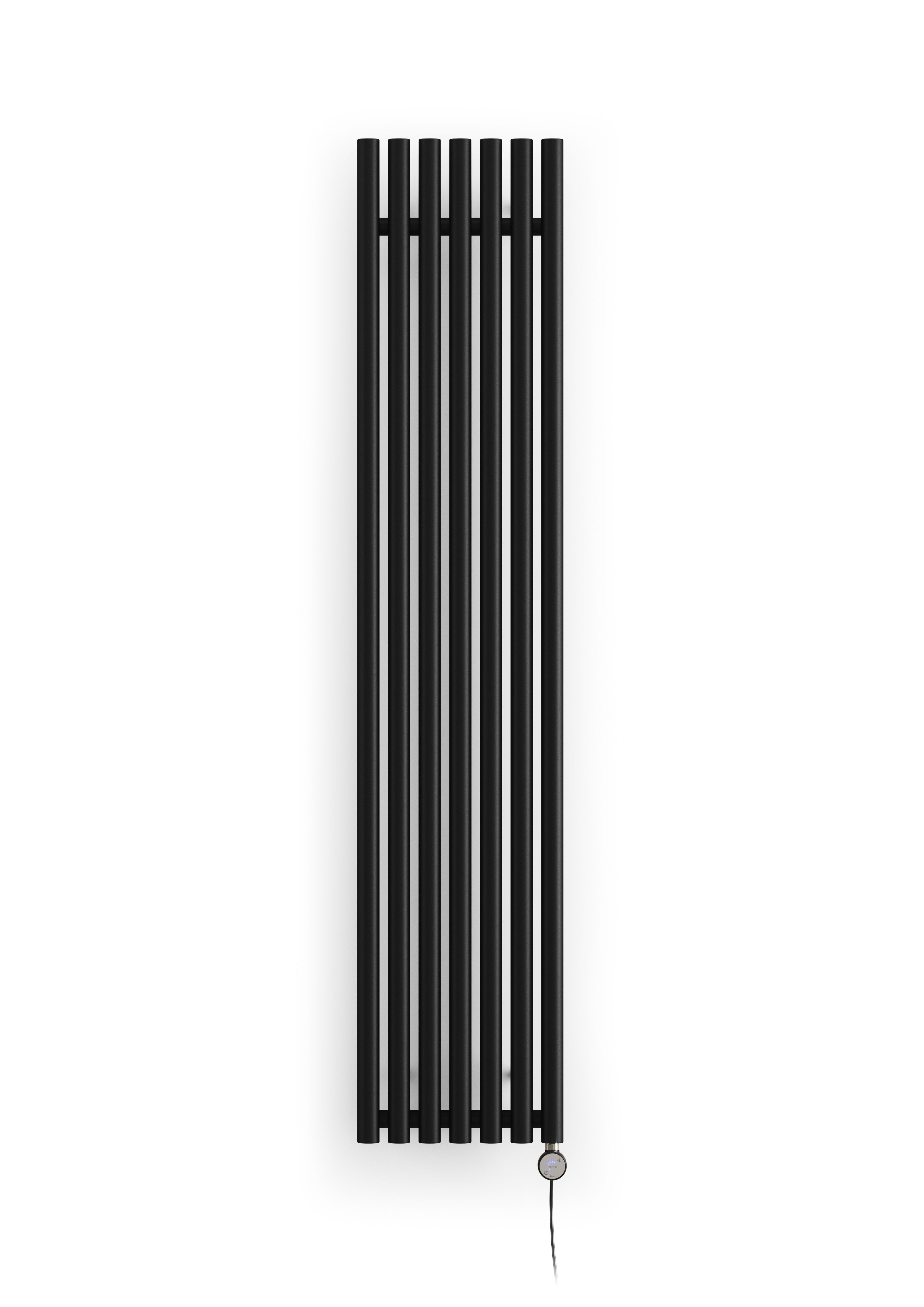 Terma Rolo Room Matt heban black Vertical Electric designer Radiator, (W)370mm x (H)1800mm
