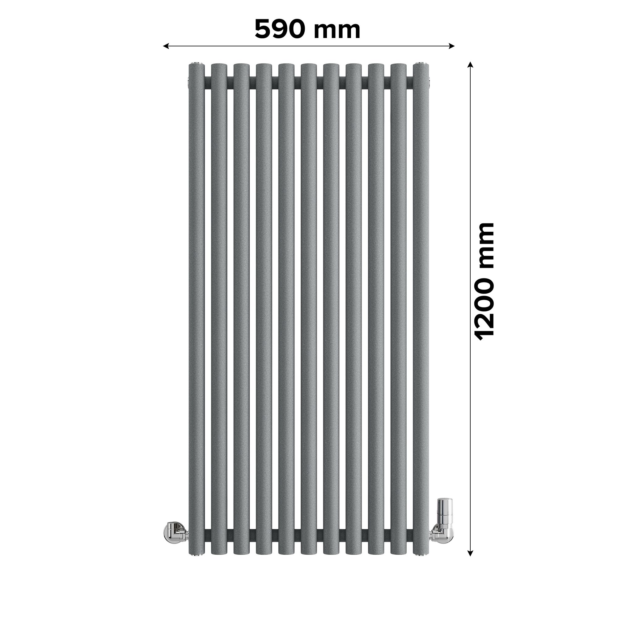 Terma Rolo Room Matt light grey Horizontal or vertical Designer Radiator, (W)590mm x (H)1200mm