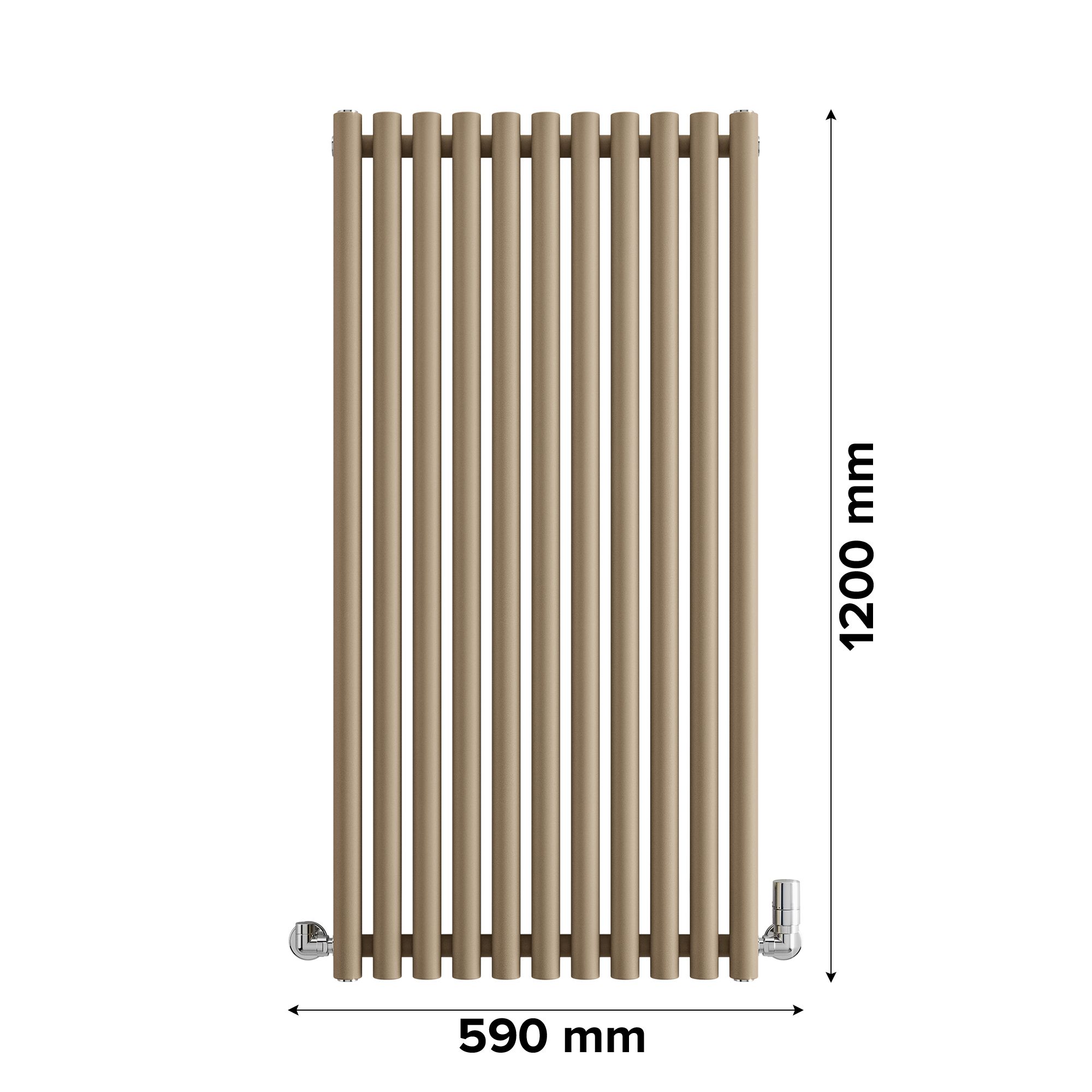 Terma Rolo Room Matt mocha Vertical Designer Radiator, (W)590mm x (H)1200mm