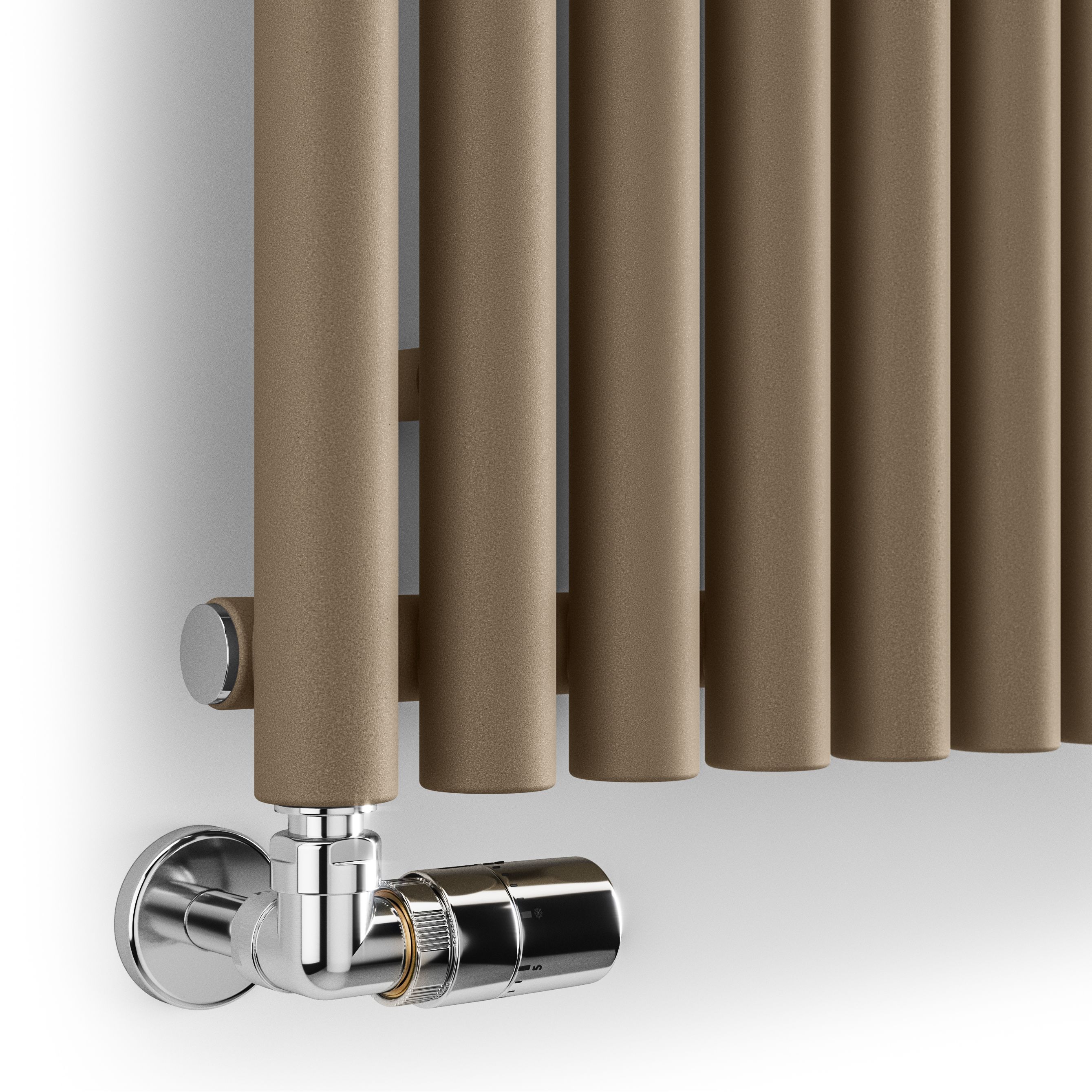 Terma Rolo Room Matt mocha Vertical Designer Radiator, (W)590mm x (H)1200mm