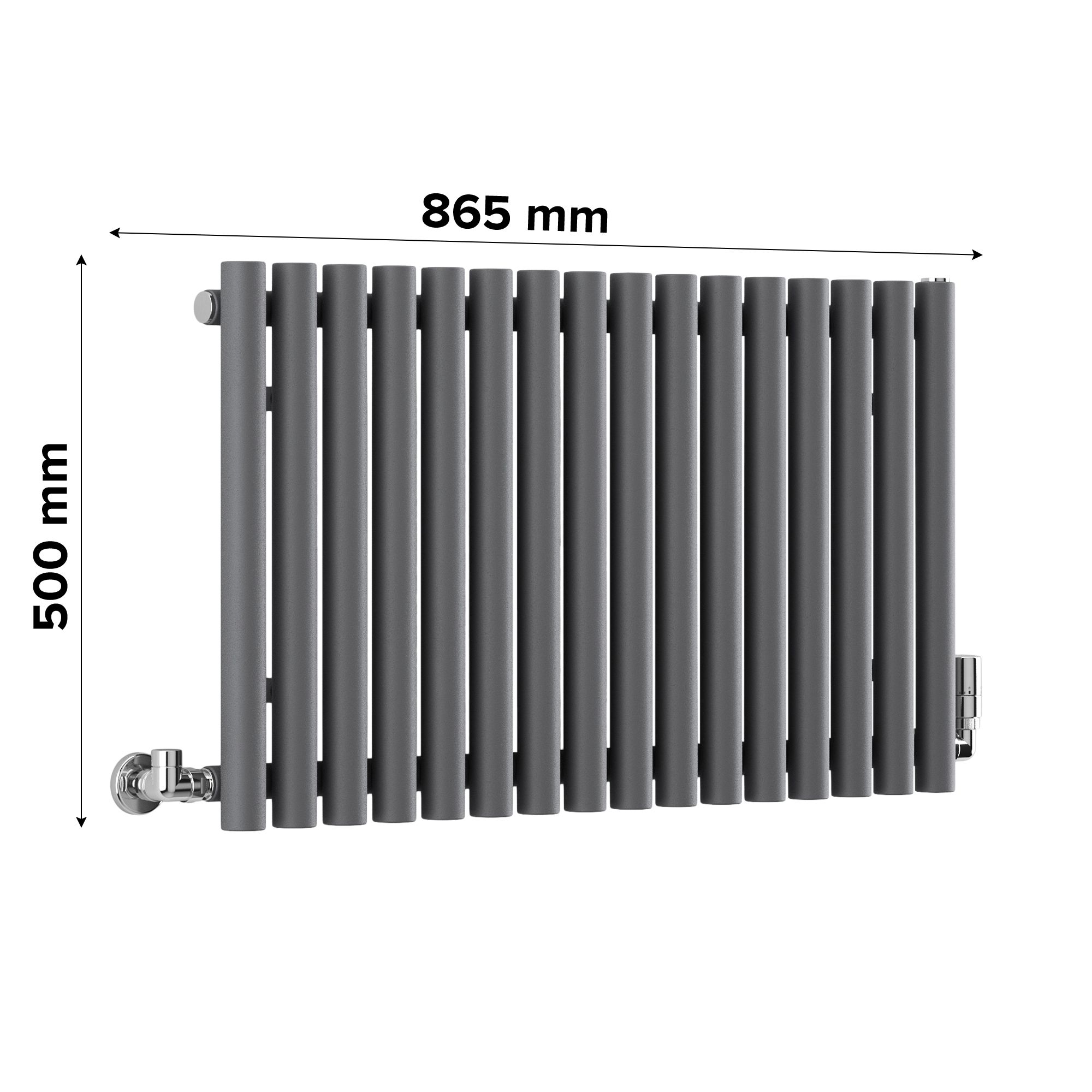 Terma Rolo room Modern grey Horizontal Designer Radiator, (W)865mm x (H)500mm