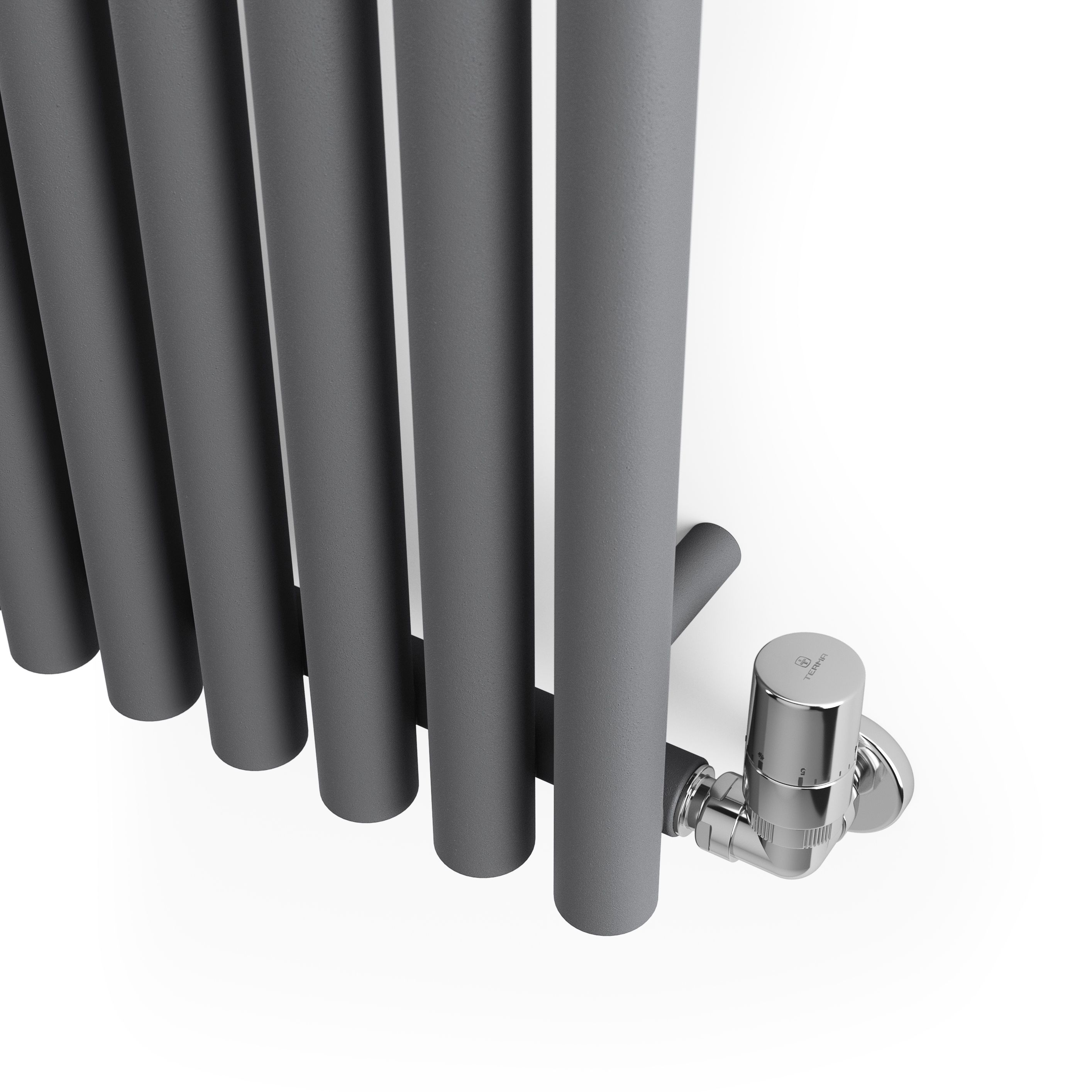Terma Rolo room Modern grey Horizontal or vertical Designer Radiator, (W)370mm x (H)1800mm