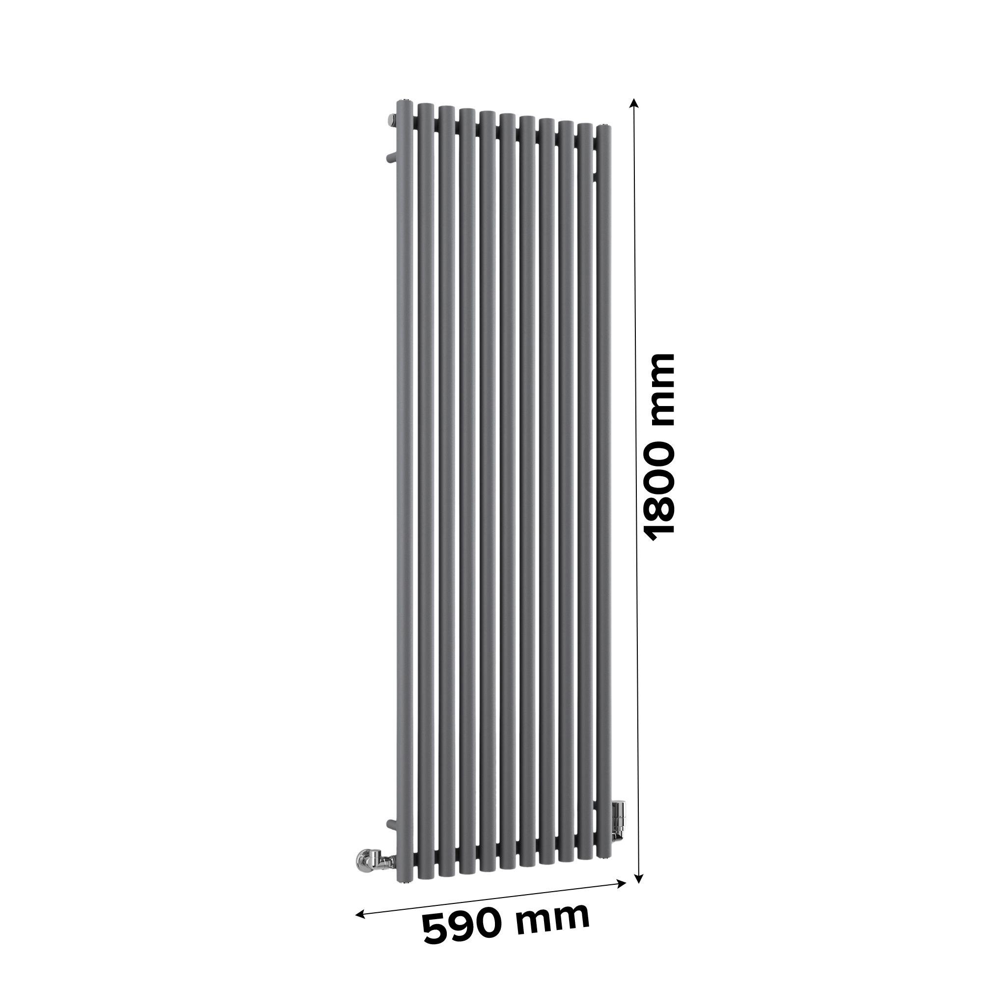 Terma Rolo room Modern grey Horizontal or vertical Designer Radiator, (W)590mm x (H)1800mm