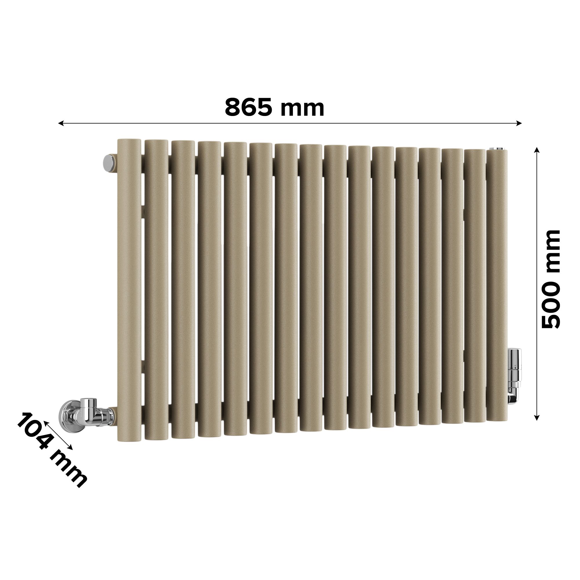 Terma Rolo room Quartz mocha Horizontal Designer Radiator, (W)865mm x (H)500mm