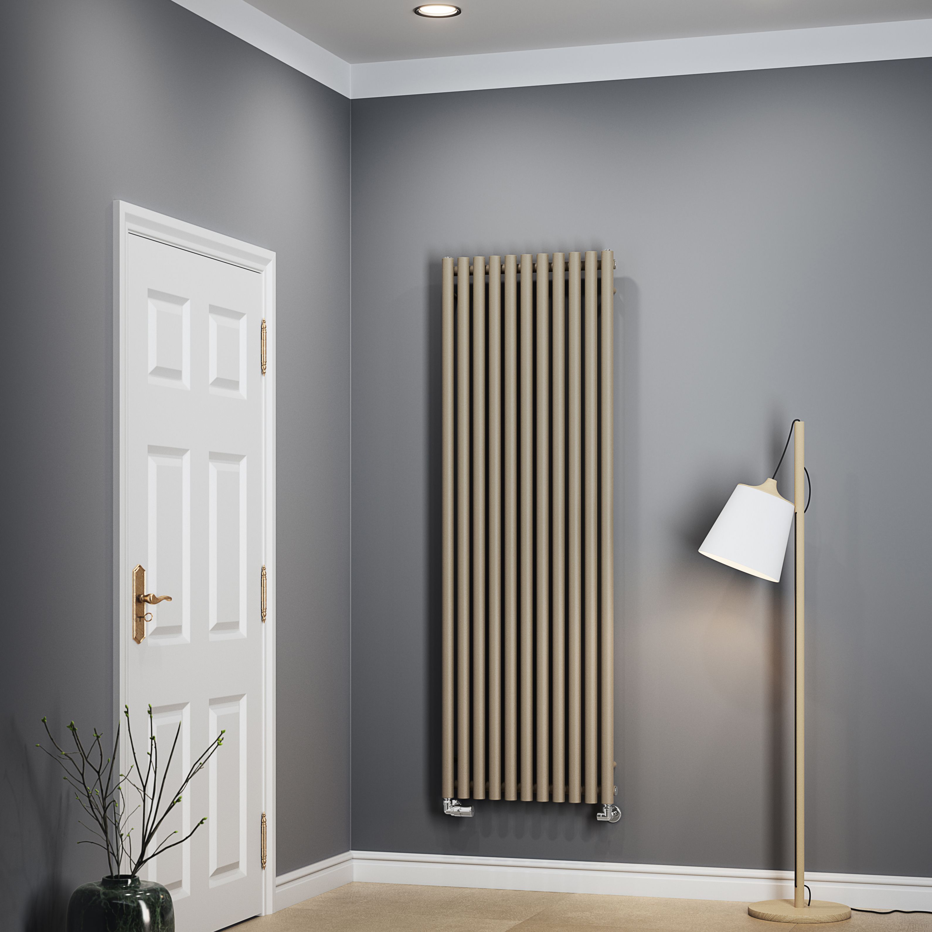 Terma Rolo room Quartz mocha Horizontal or vertical Designer Radiator, (W)590mm x (H)1800mm